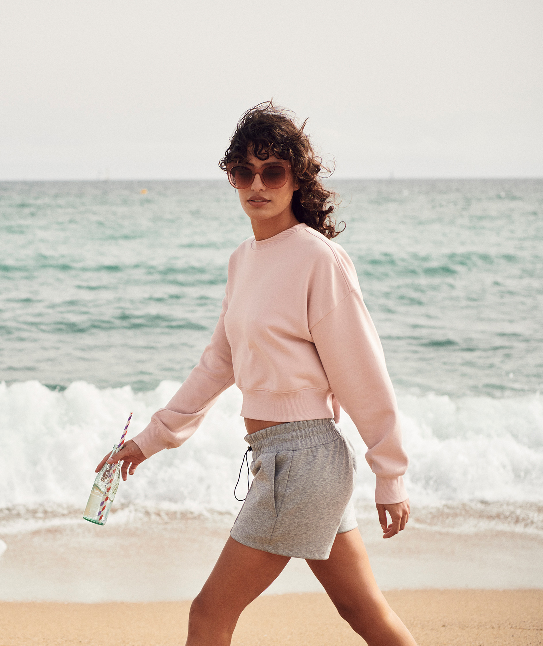 Clique Miami Cropped Damen Sweatshirt, Candy pink