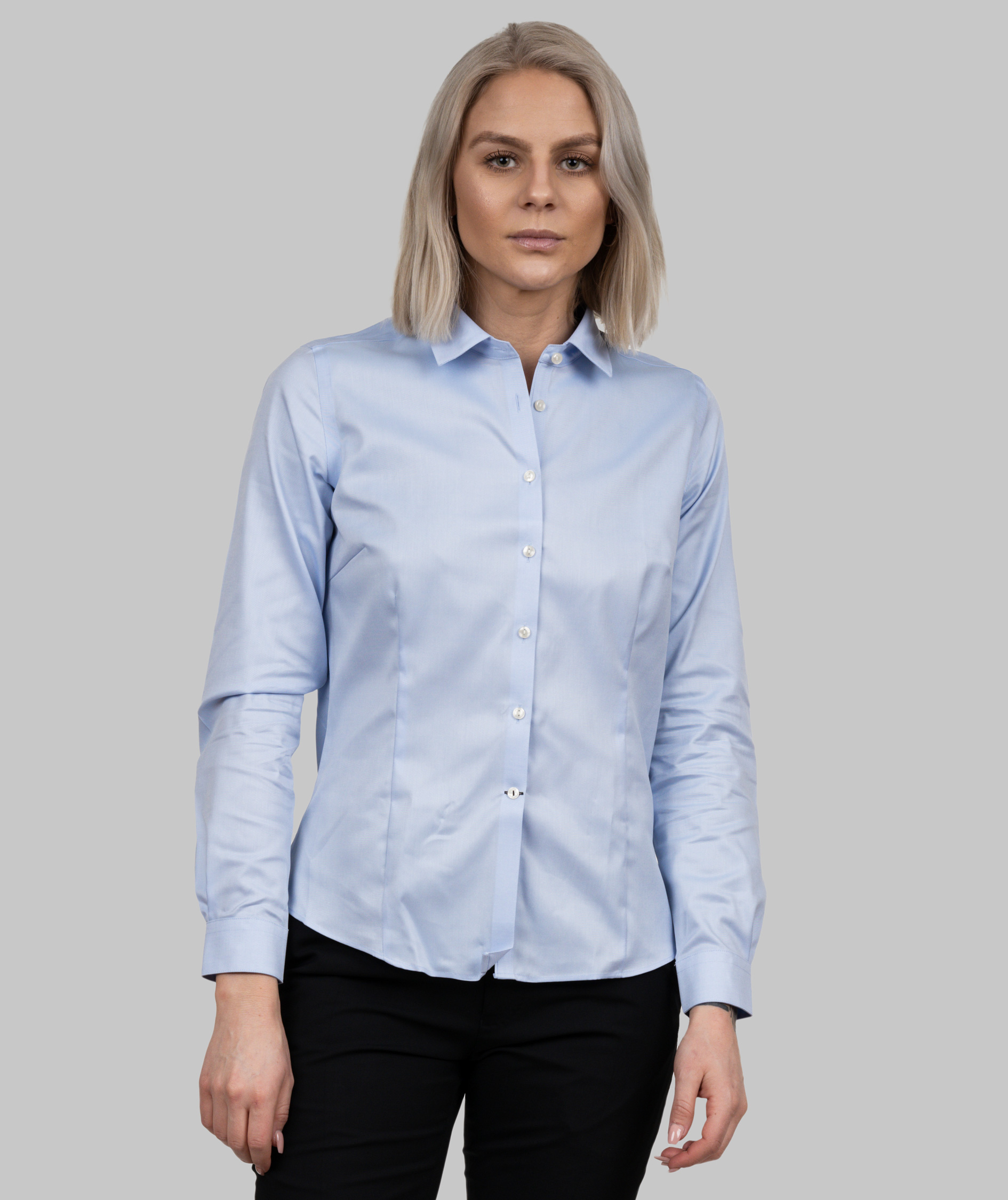 J. Harvest & Frost Black Bow 60 lady fit shirt, Sky Blue