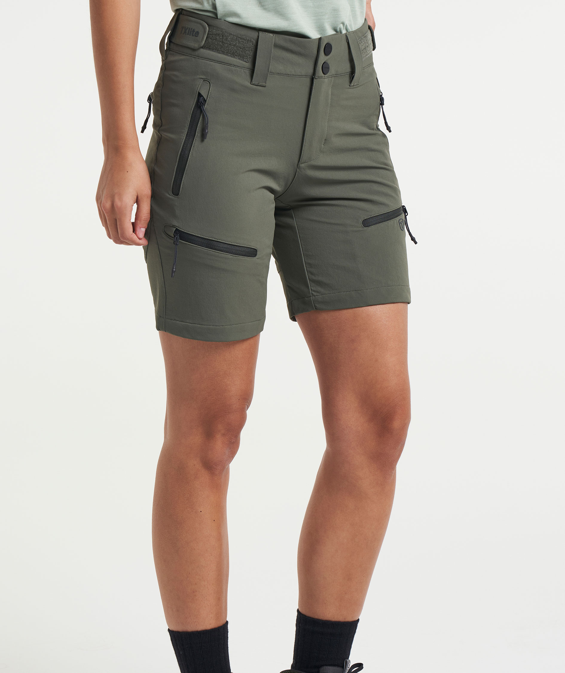 Tenson TXlite Flex Damen Shorts, Dark Olive, large image number 6