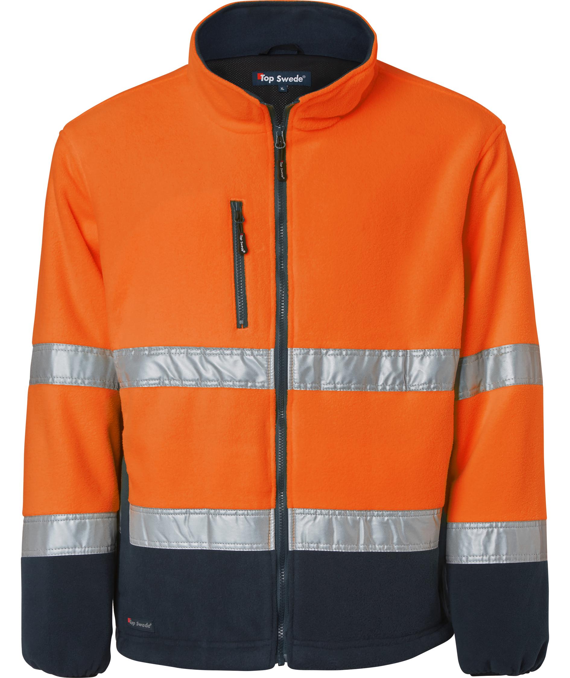 Top Swede fleecejakke 264, Hi-Vis Orange/Navy