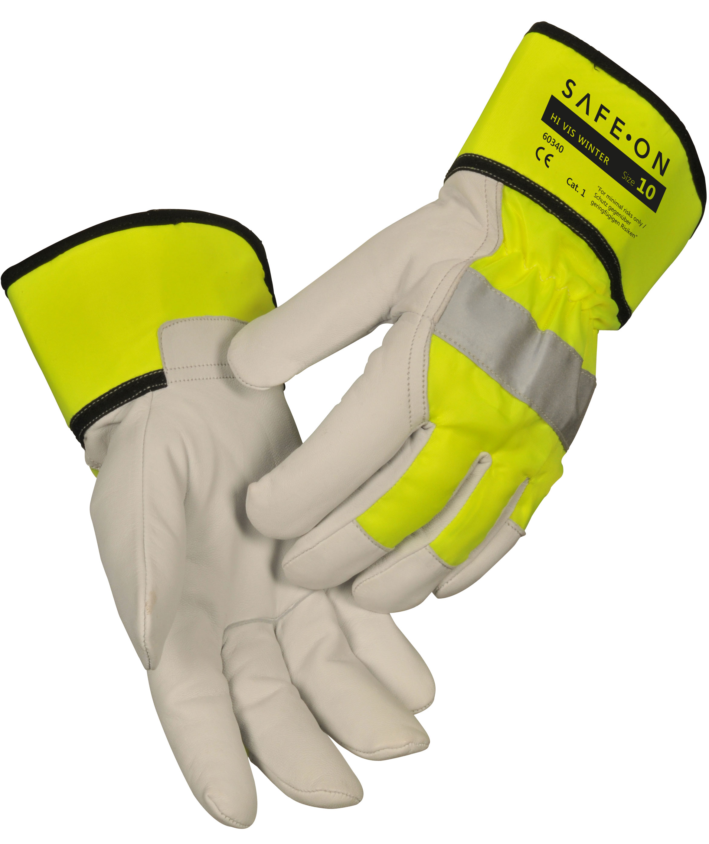 SAFE-ON Hi-Vis Winter gloves, Yellow/white