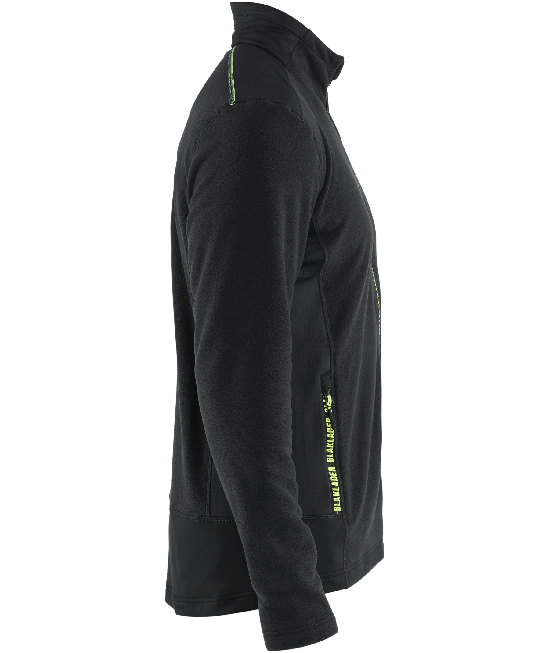 Bl&aring;kl&auml;der Unite microfleece sweater, Black/Hi-Vis Yellow, large image number 2