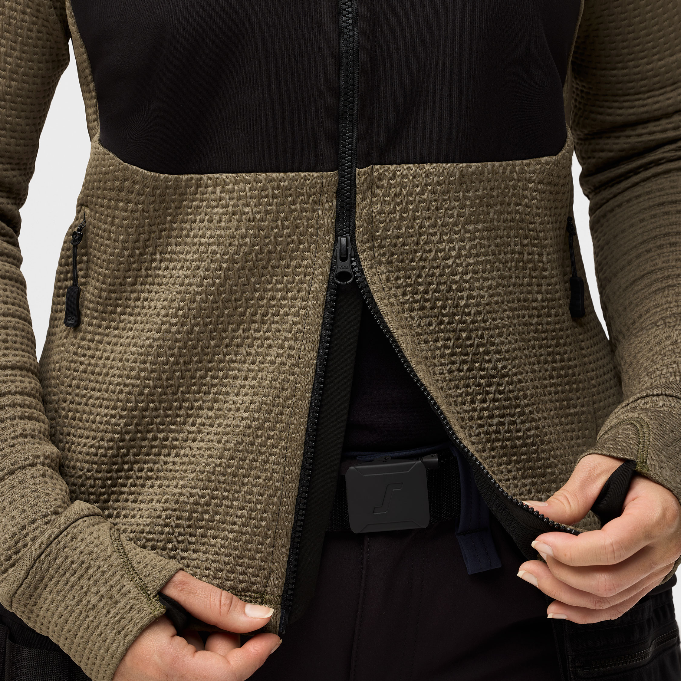 Snickers FlexiWork women's cardigan 8407, Khaki Green/Black, large image number 7