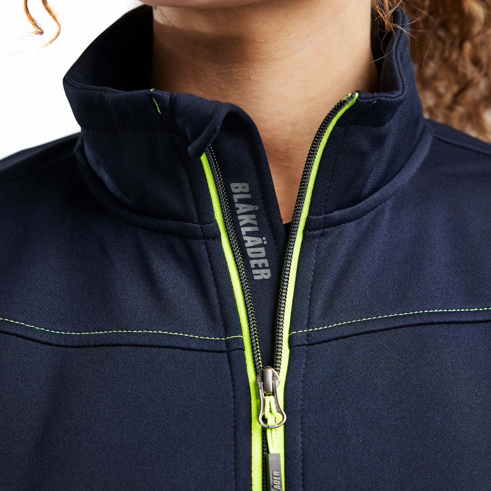 Bl&aring;kl&auml;der Unite women's cardigan, Dark Marine/Hi-Vis Yellow, large image number 5