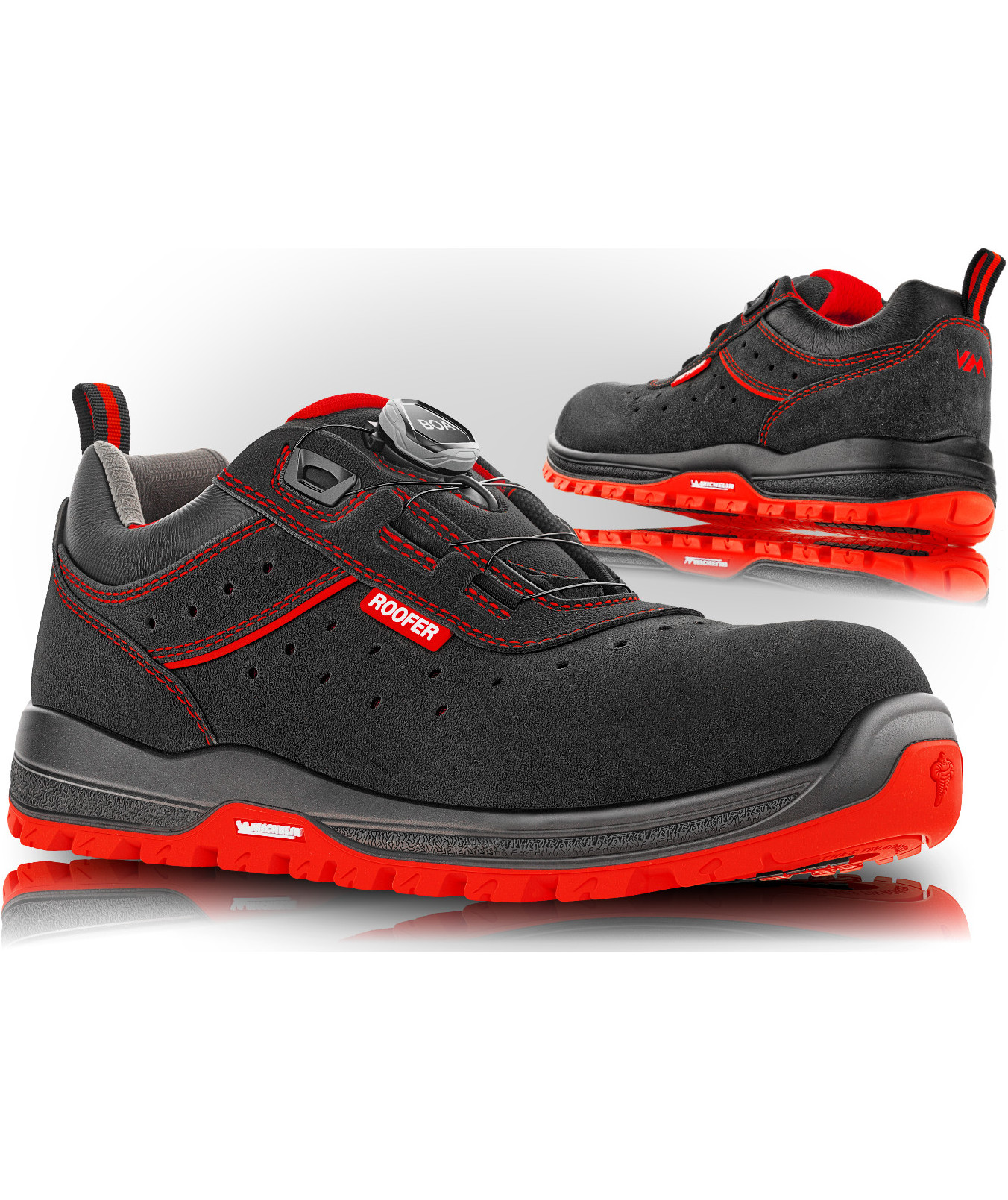 VM Footwear Norimberk work shoes O1PL, Black/Red, large image number 6