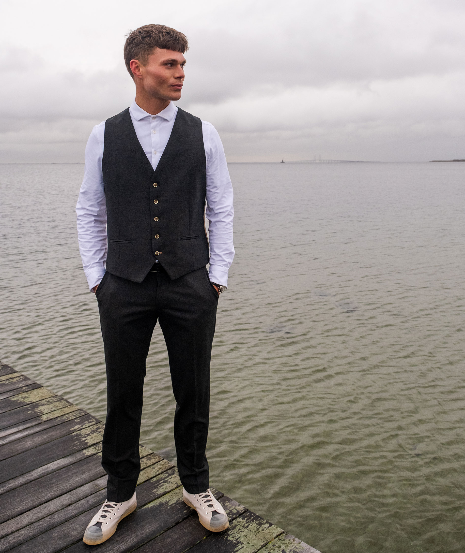 Sunwill Fitted fit byxa med ull, Green