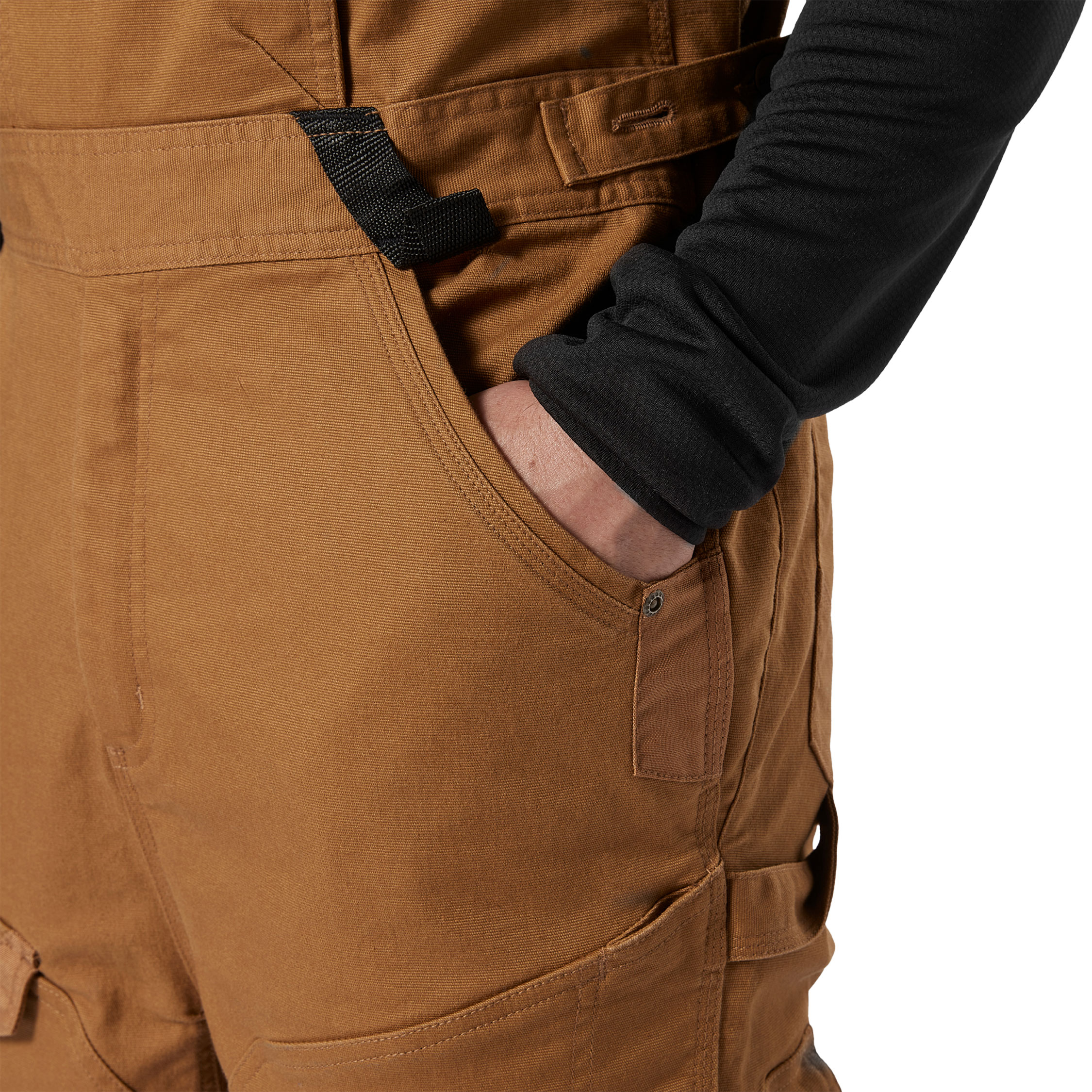 Dickies TechDuck bib and brace, Rinsed Brown Duck, large image number 5