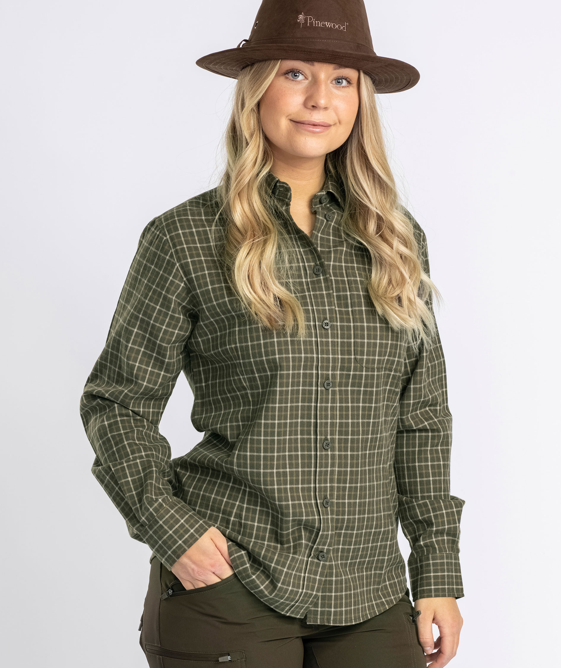 Pinewood Nydala Grouse dameskjorte, Moss green, large image number 3