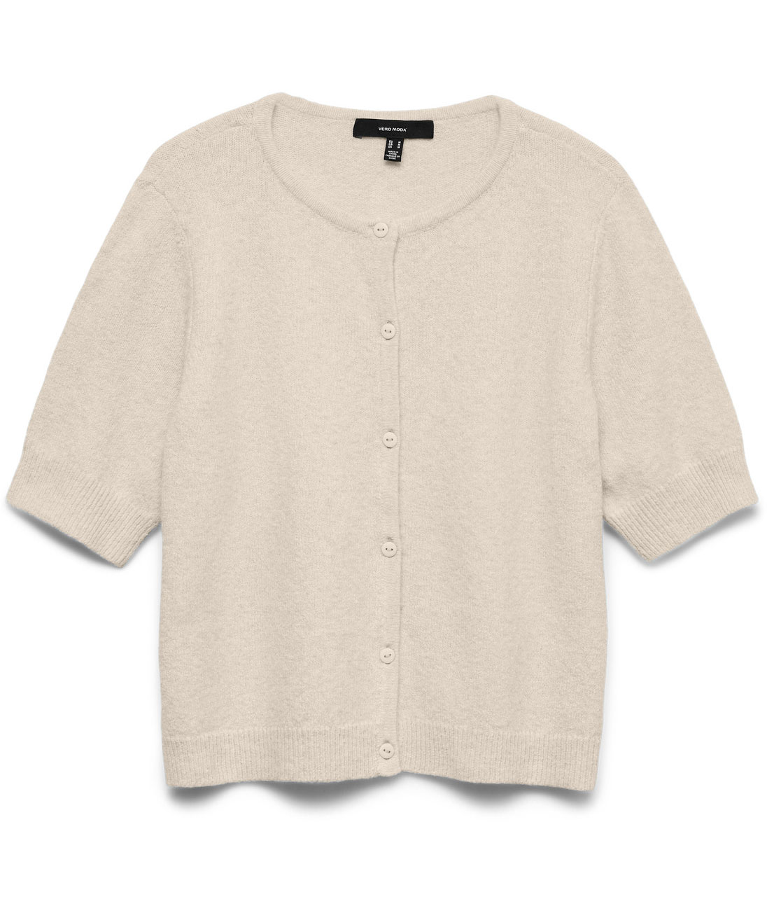 Vero Moda VMDOFFY kort&aelig;rmet dame cardigan, Birch Melange, Birch Melange, swatch