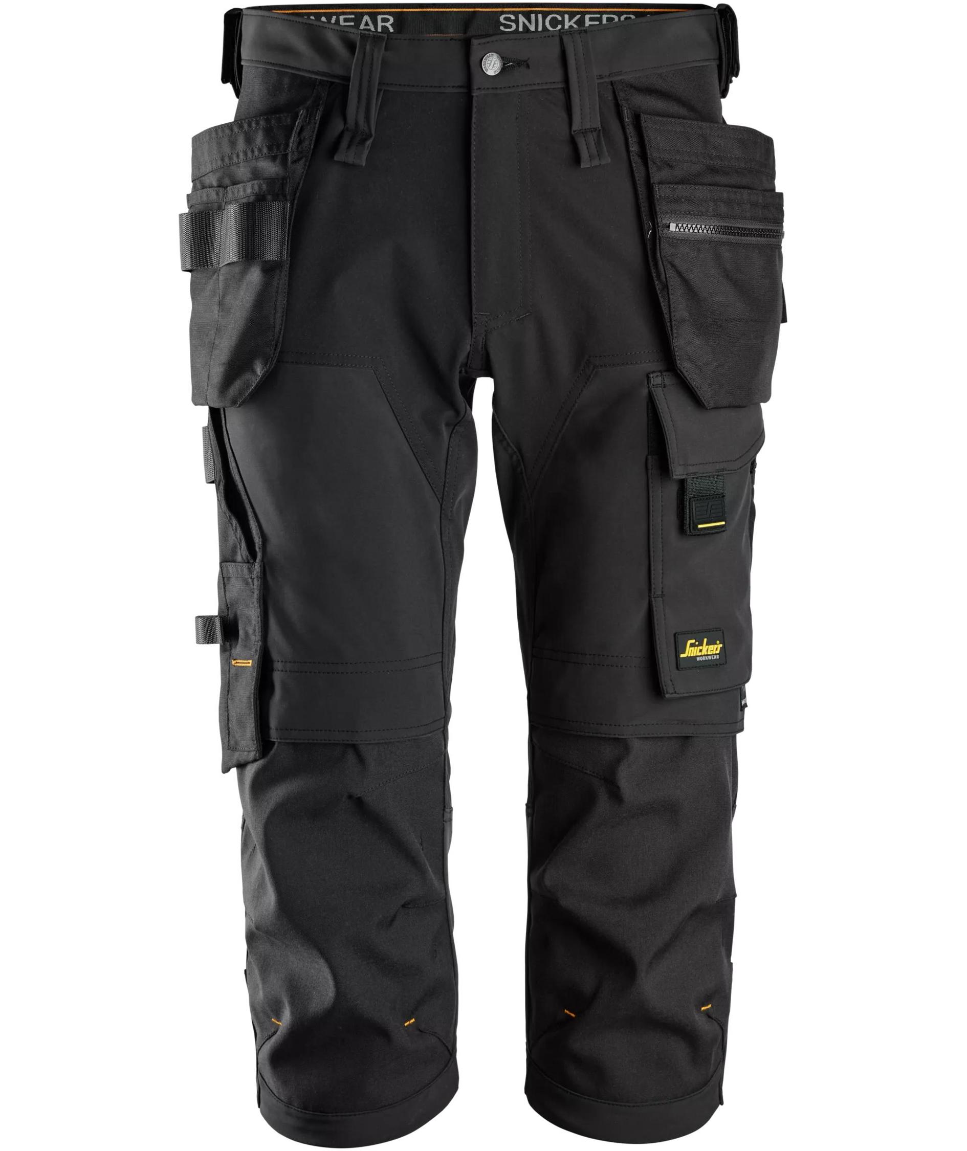Snickers AllroundWork hantverkspiratbyxa 6178 full stretch, Black/Black