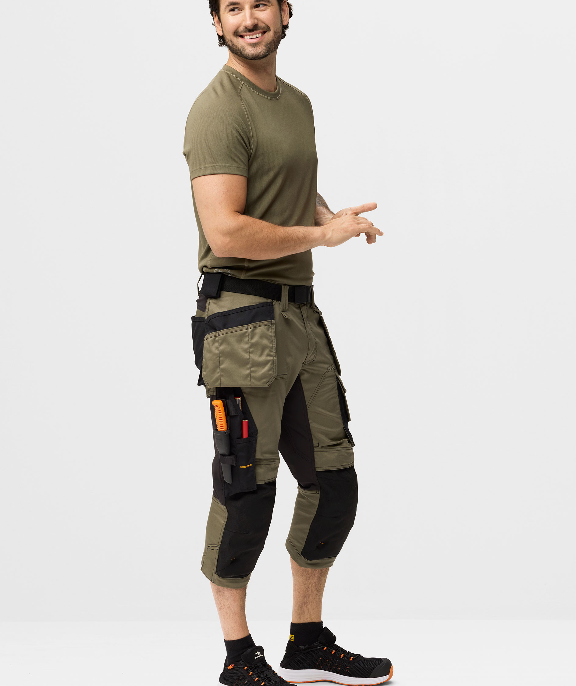 Snickers AllroundWork h&aring;ndverkerknickers 6142, Khaki Green/Black, large image number 4