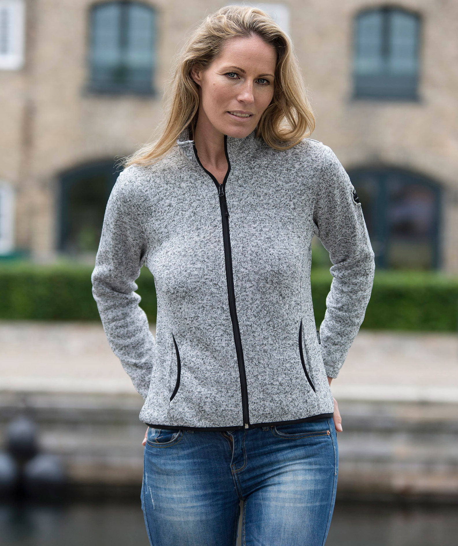 Matterhorn Almer stickad fleecejacka dam, Ljusgr&aring;