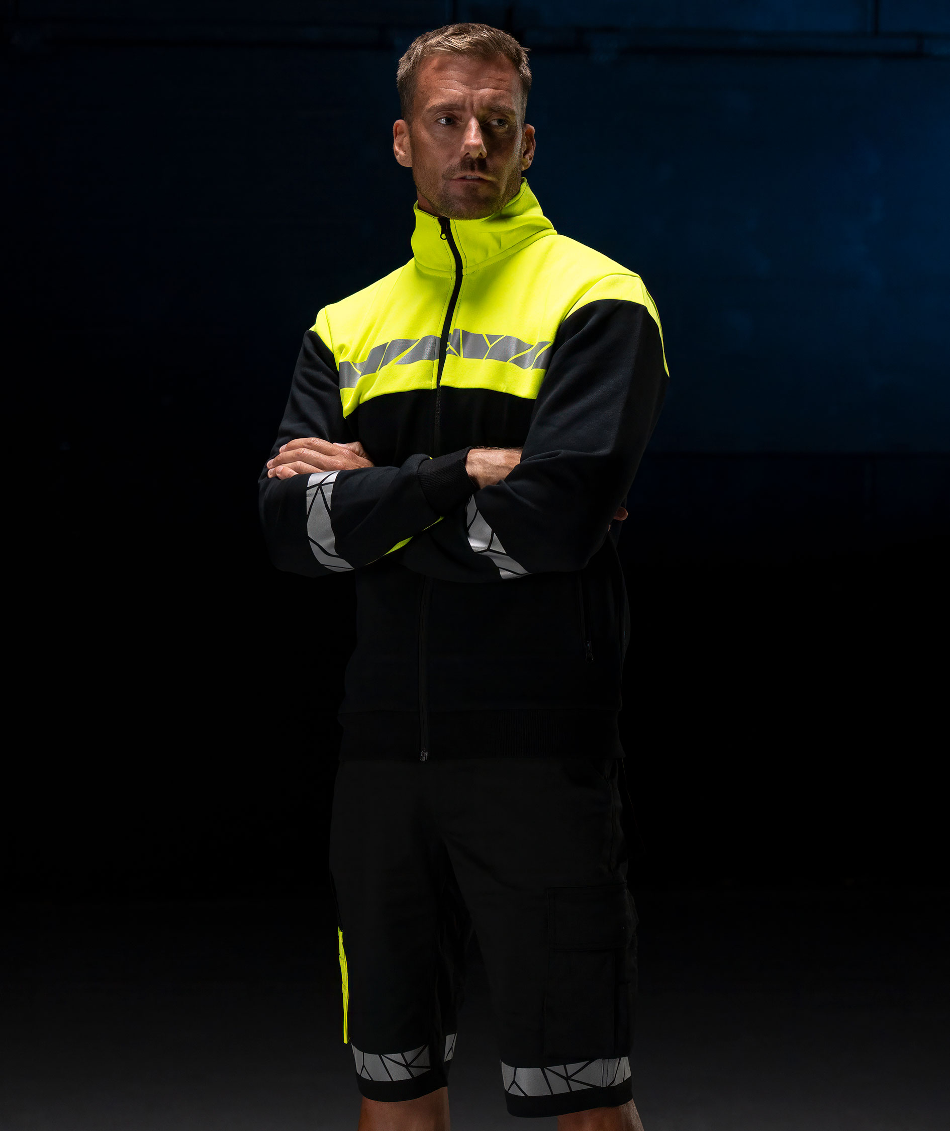 ProJob arbetsshorts 7510, Svart/Gul, large image number 6