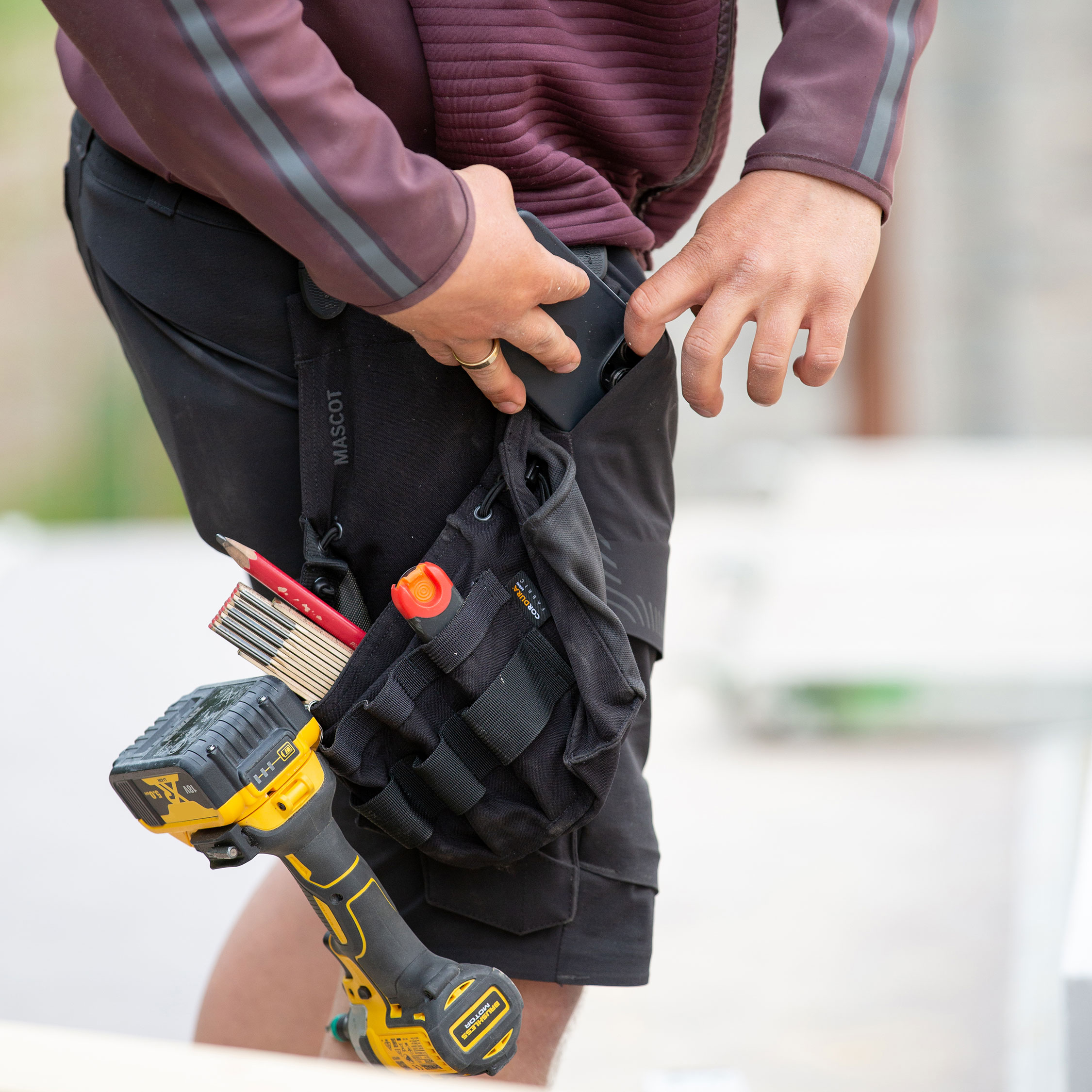 Mascot Customized arbeidsshorts full stretch, Svart, large image number 5