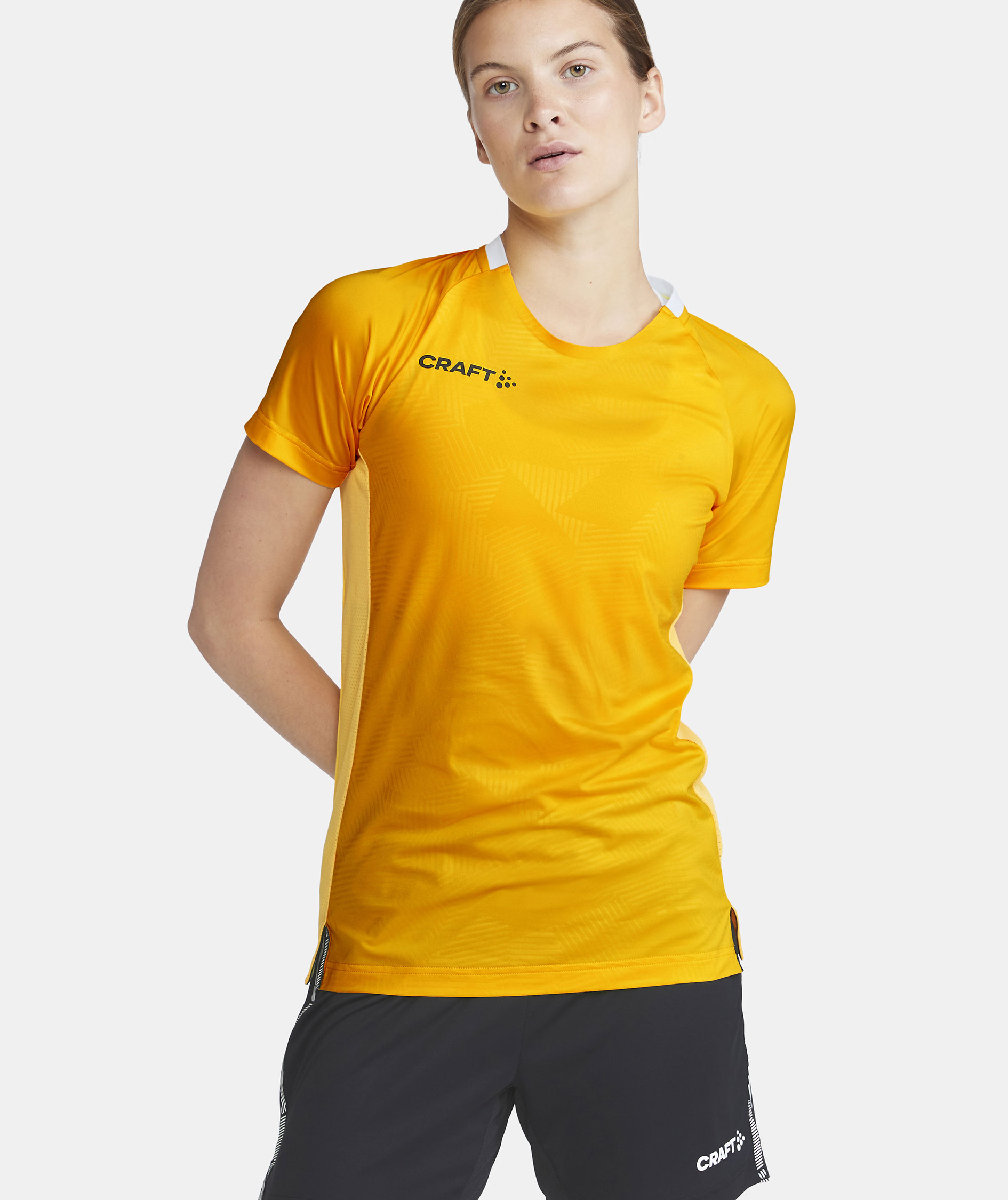 Craft Premier Solid Jersey dame T-shirt, Sweden yellow, large image number 5