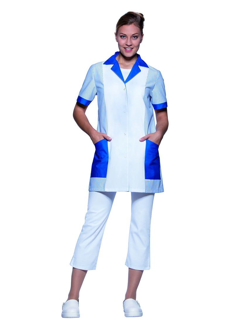 Karlowsky Penelope kurz&auml;rmeliger Damen-Tunika, White/blue, large image number 2