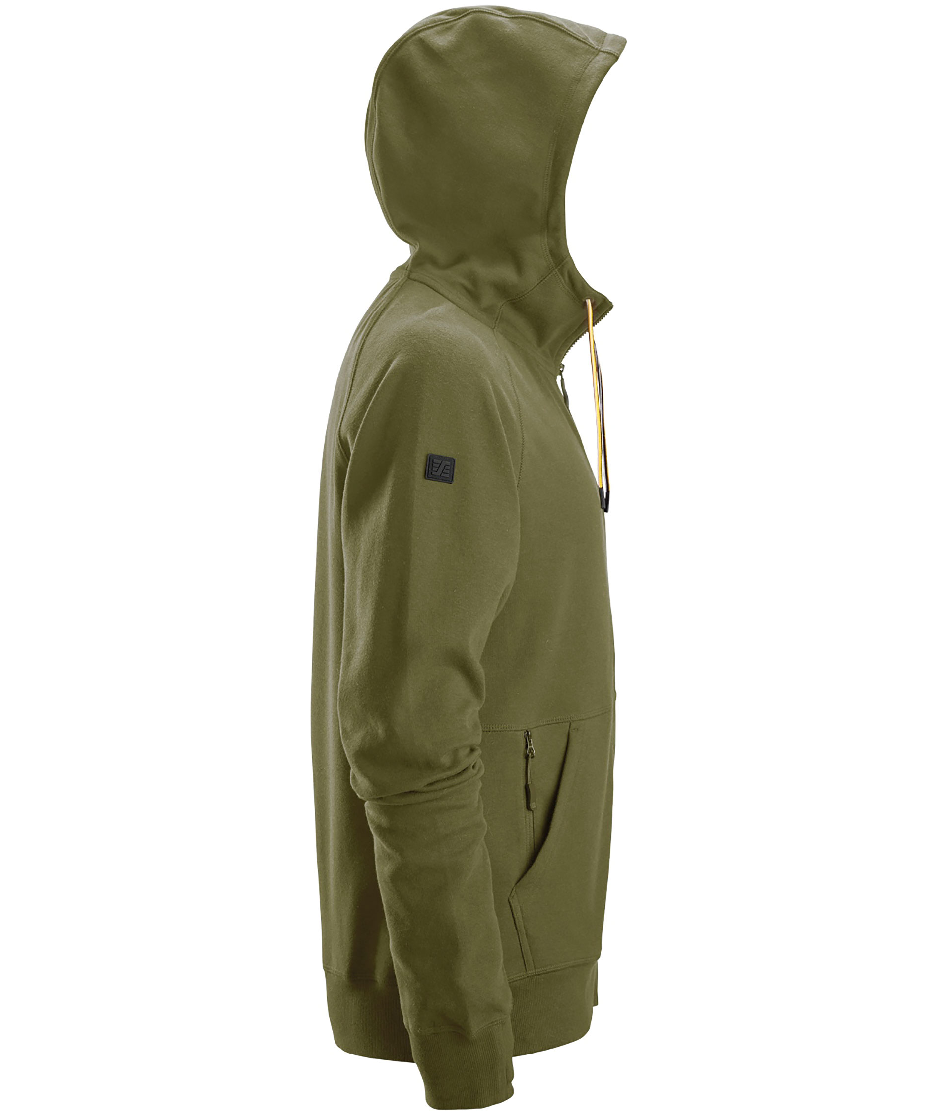 Snickers logo hettegenser med glidel&aring;s 2895, Khaki gr&oslash;nn, large image number 2