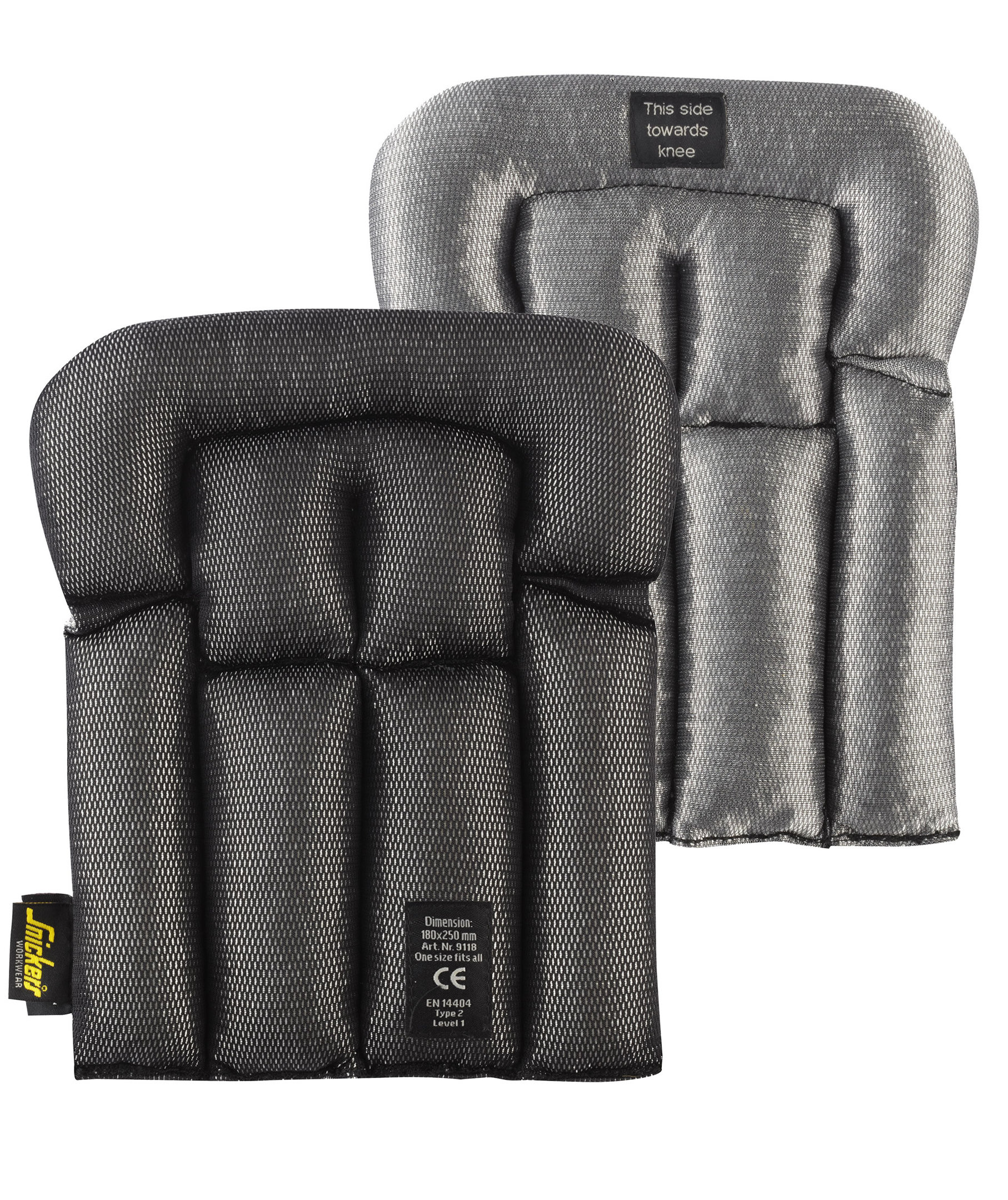 Snickers kn&auml;skydd, Svart/Gr&aring;