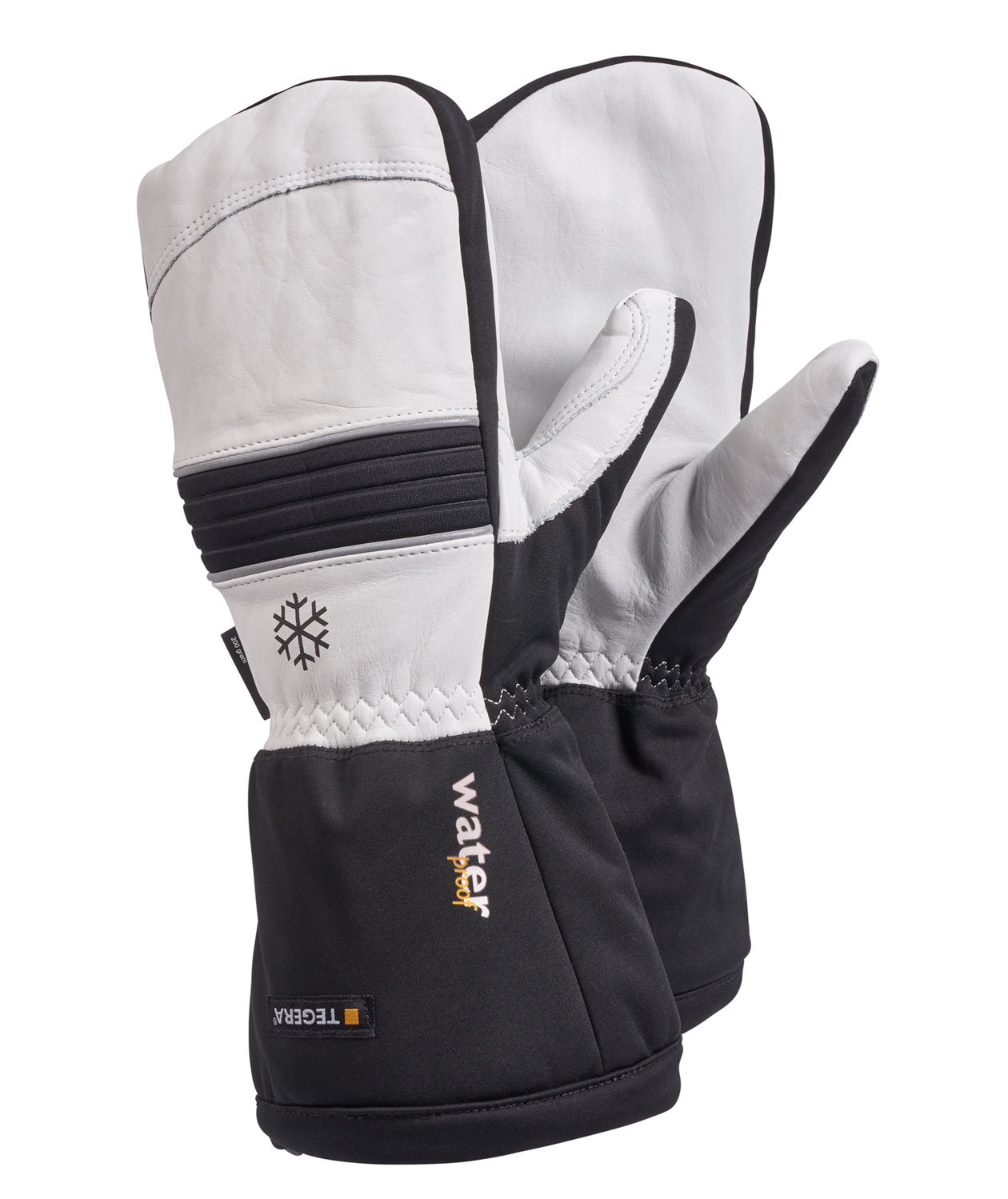 Tegera 191 vinterluffe i l&aelig;der, Sort/Hvid