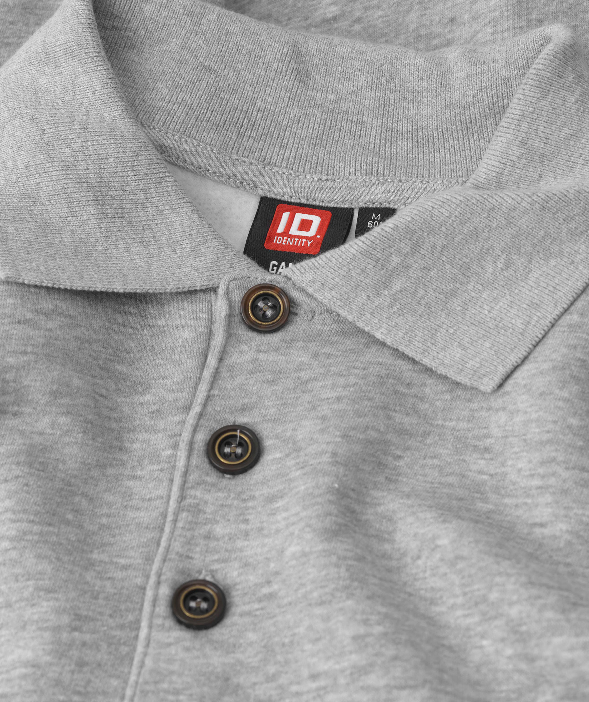 ID Game lang&aelig;rmet Polo T-shirt, Gr&aring;&nbsp;Melange, large image number 3