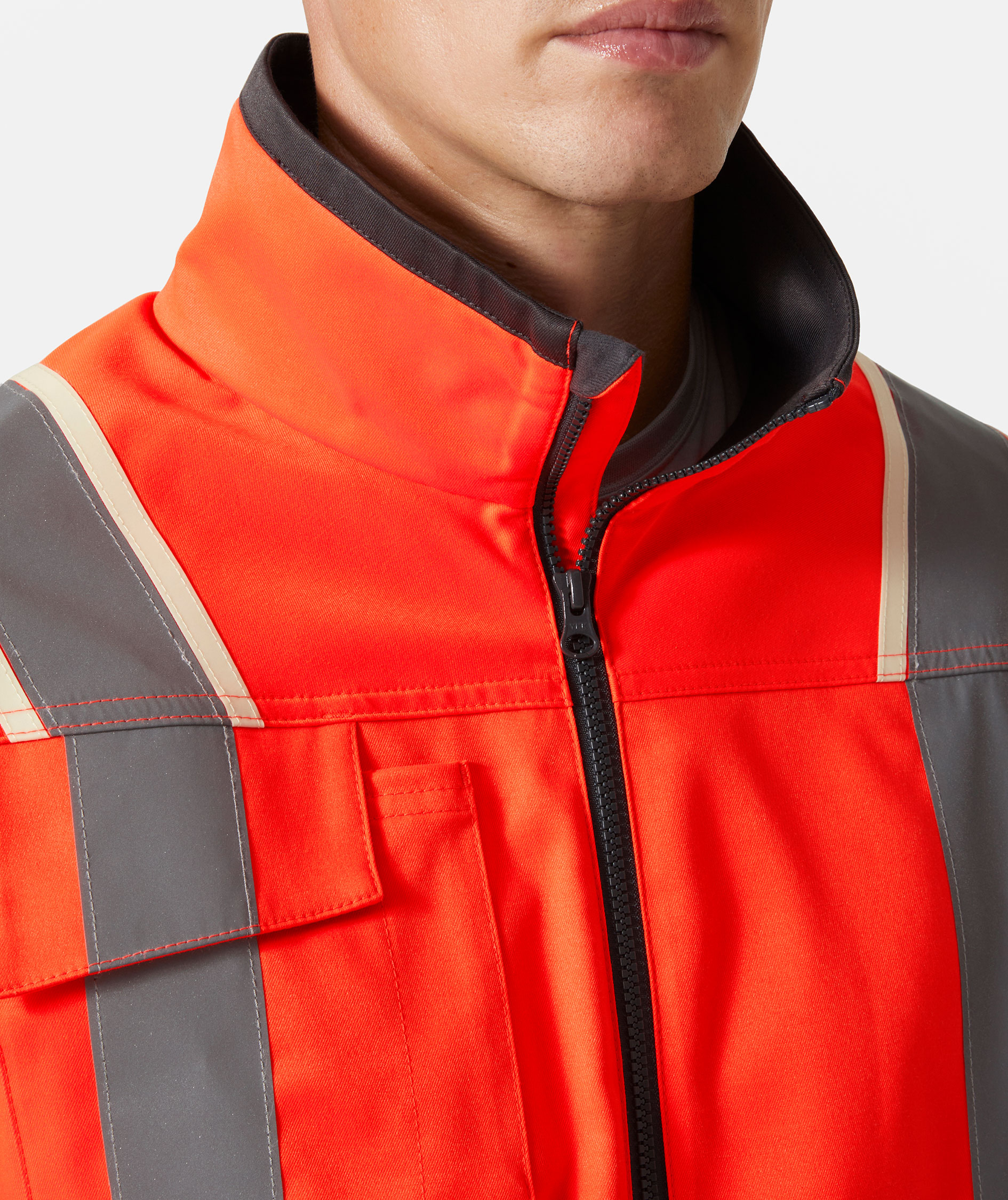 Helly Hansen UC-ME arbejdsjakke, Hi-Vis R&oslash;d/Ebony, large image number 4