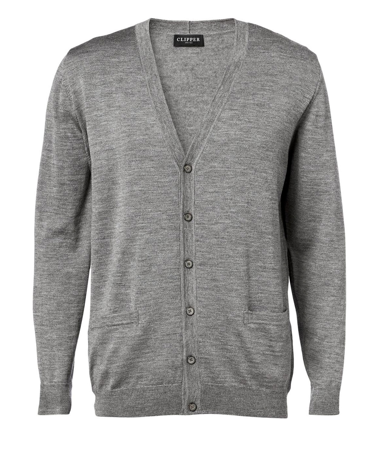 Clipper Milan cardigan med merinoull, Stone