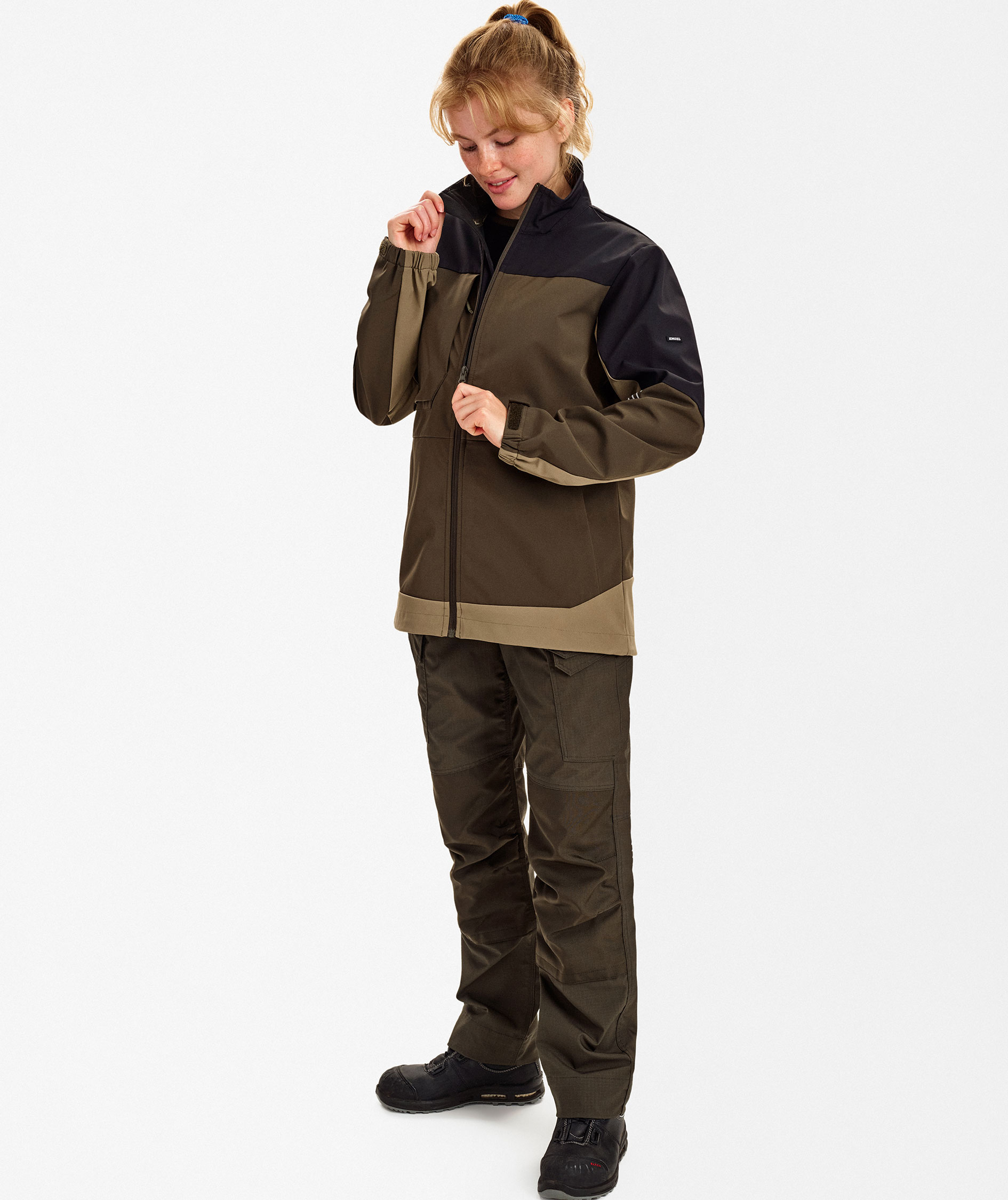 Engel Entire softshelljacka dam, Forest Green/Black, large image number 2