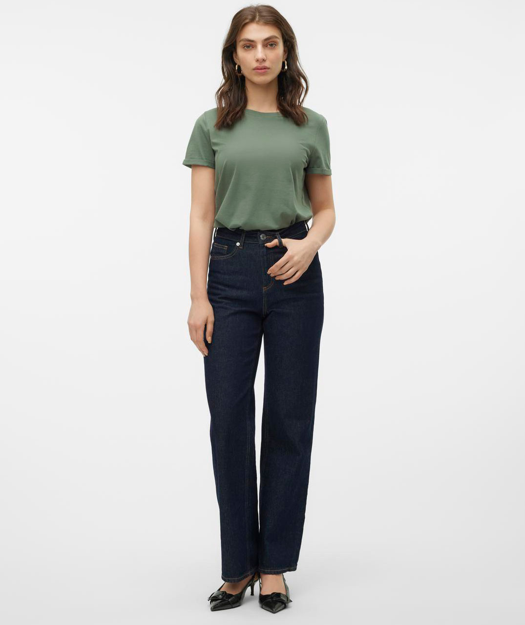 Vero Moda VMPAULA T-shirt, Laurel Wreath, large image number 5