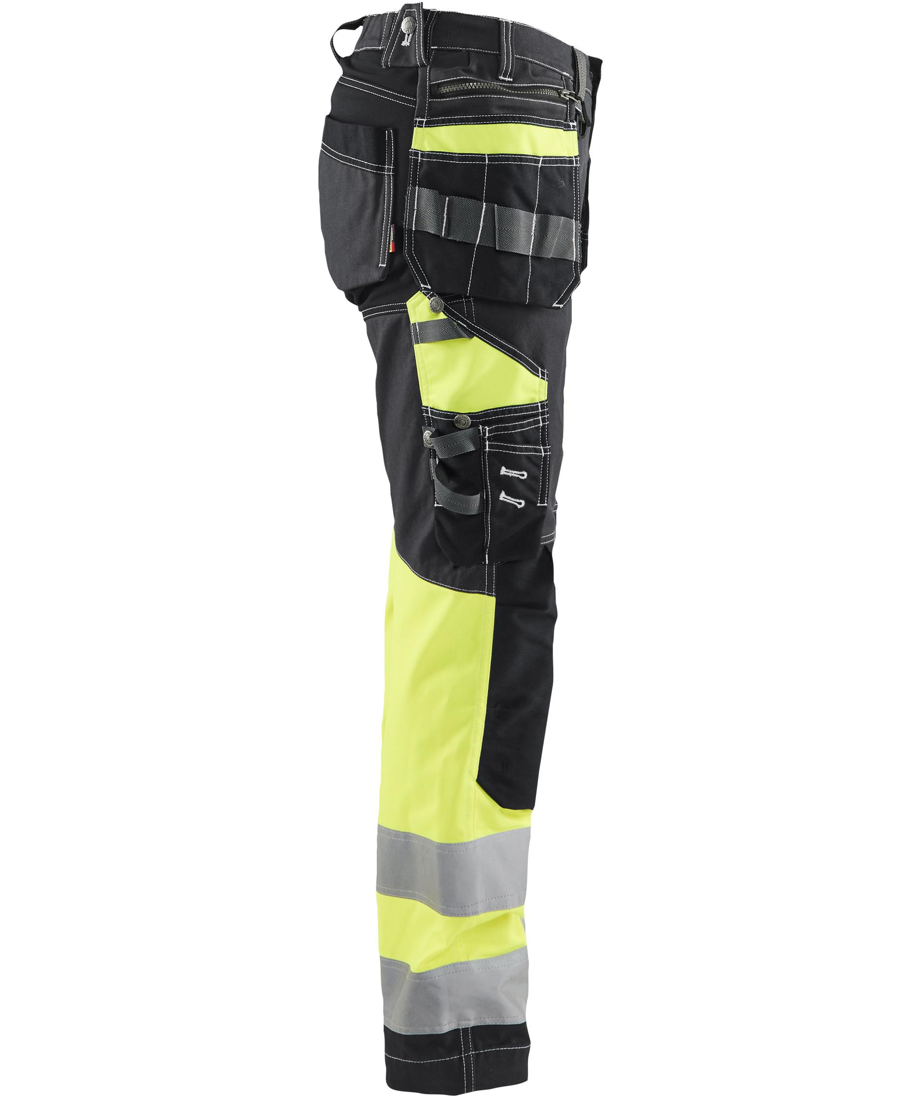 Bl&aring;kl&auml;der dame h&aring;ndv&aelig;rkerbukser, Sort/Hi-Vis Gul, large image number 3