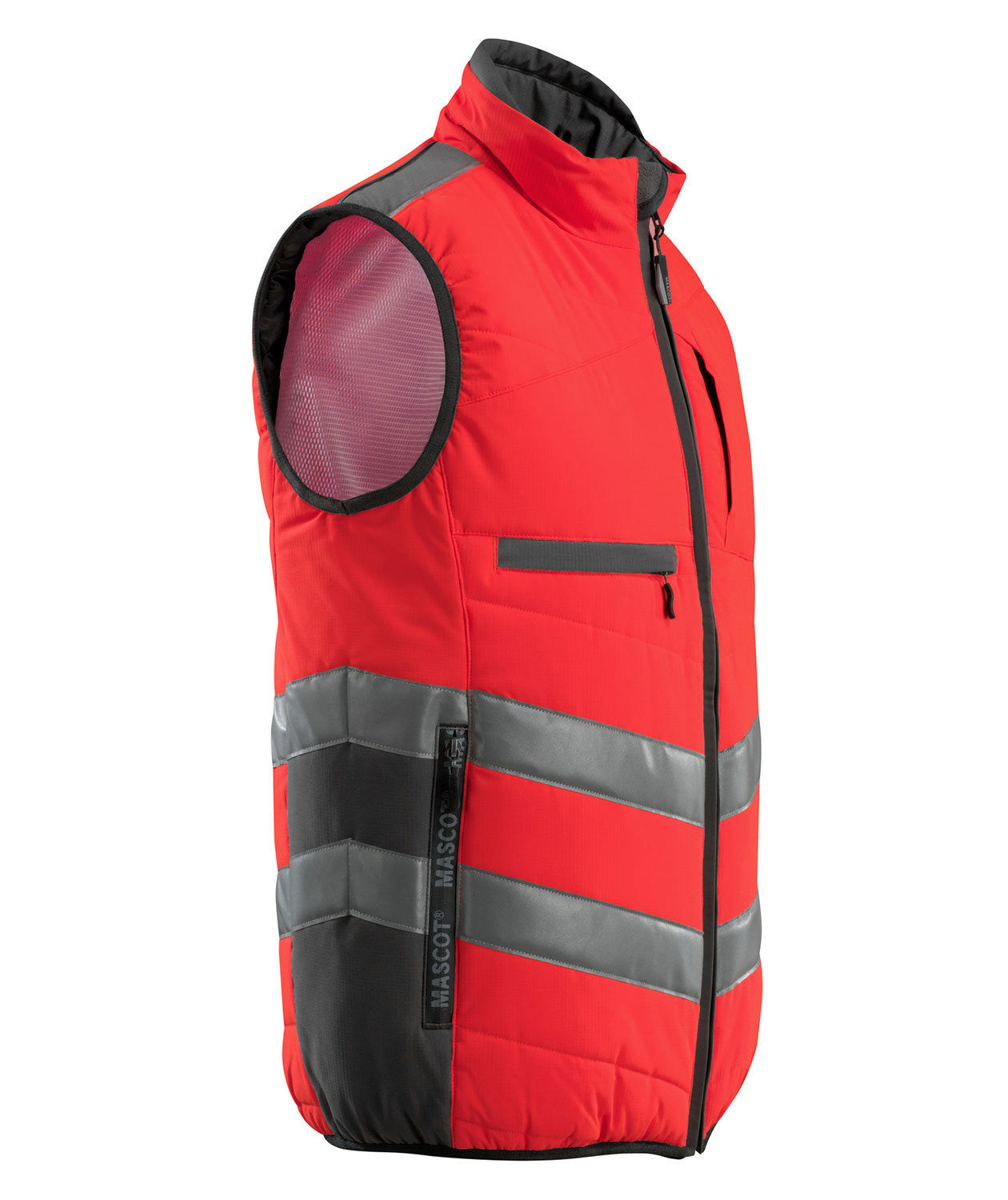 Mascot Safe Supreme Grimsby Steppweste, Hi-vis Rot/dunkles Anthrazit, large image number 3