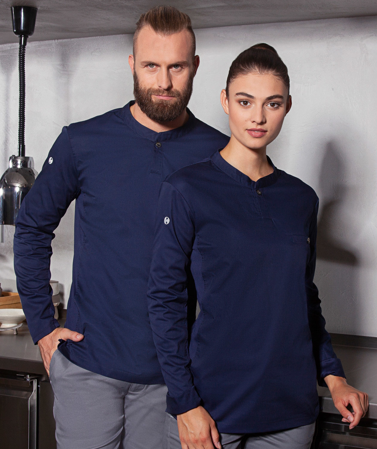 Karlowsky Performance langermet polo T-skjorte, Navy