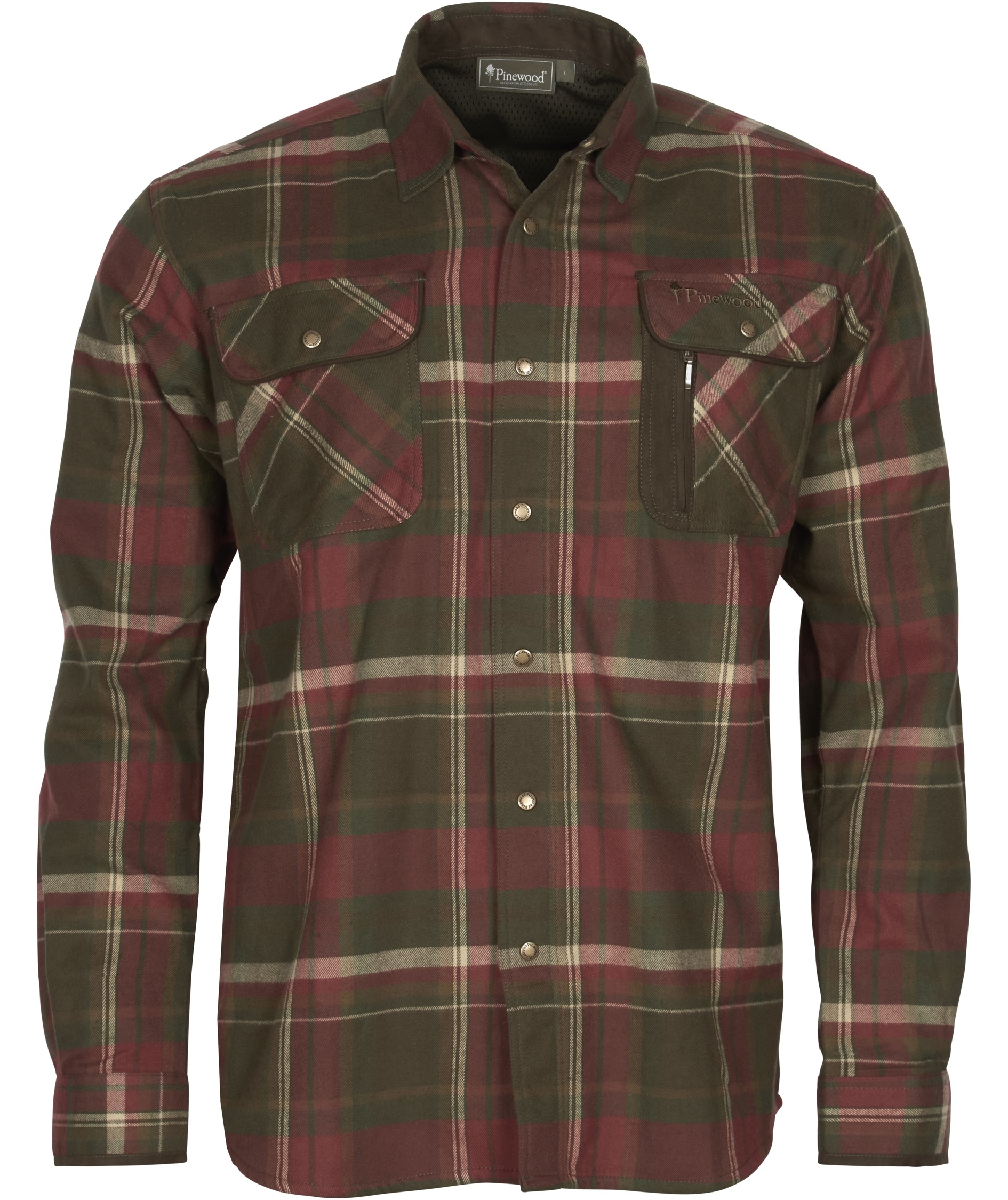 Pinewood Cornwall skovmandsskjorte, Dark Green/Dark Copper