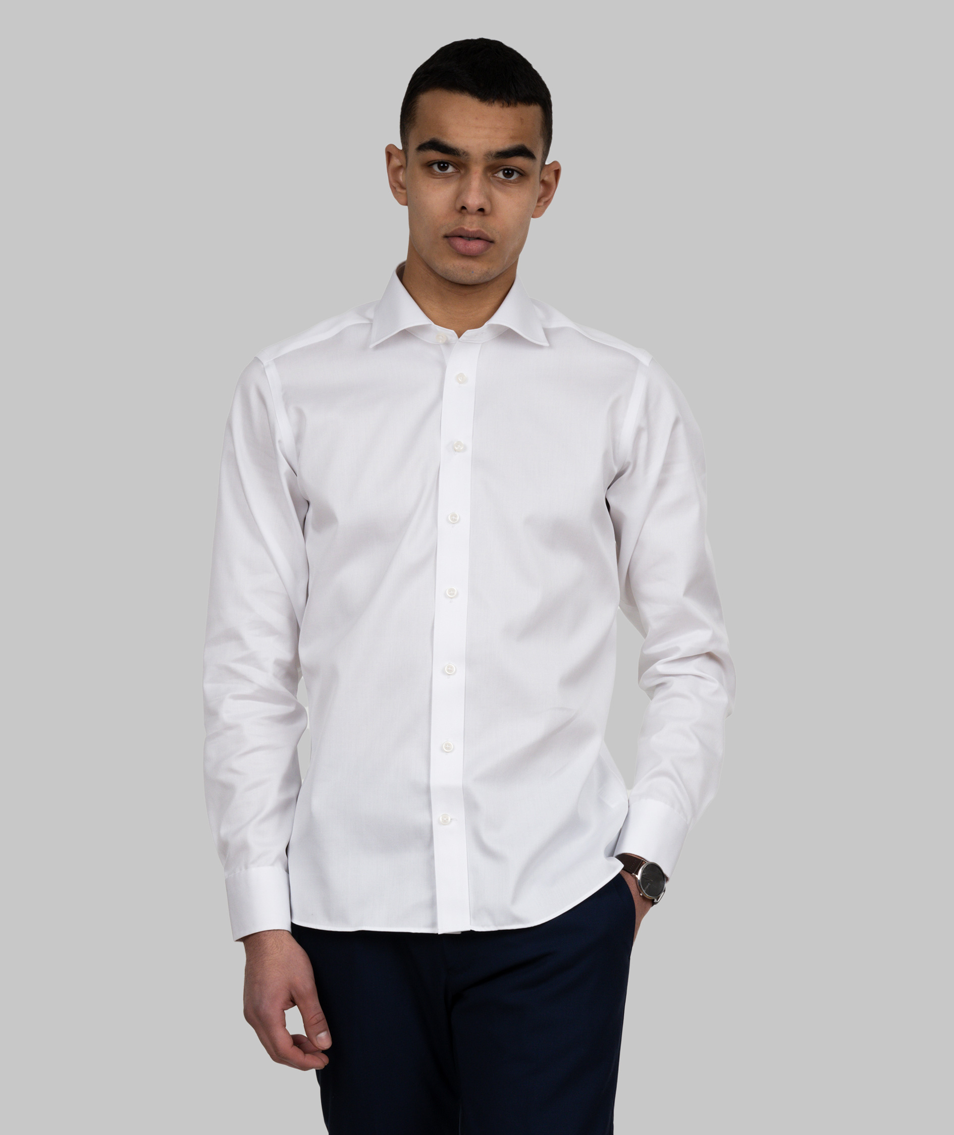 J. Harvest & Frost Twill Green Bow O1 slim fit skjorte