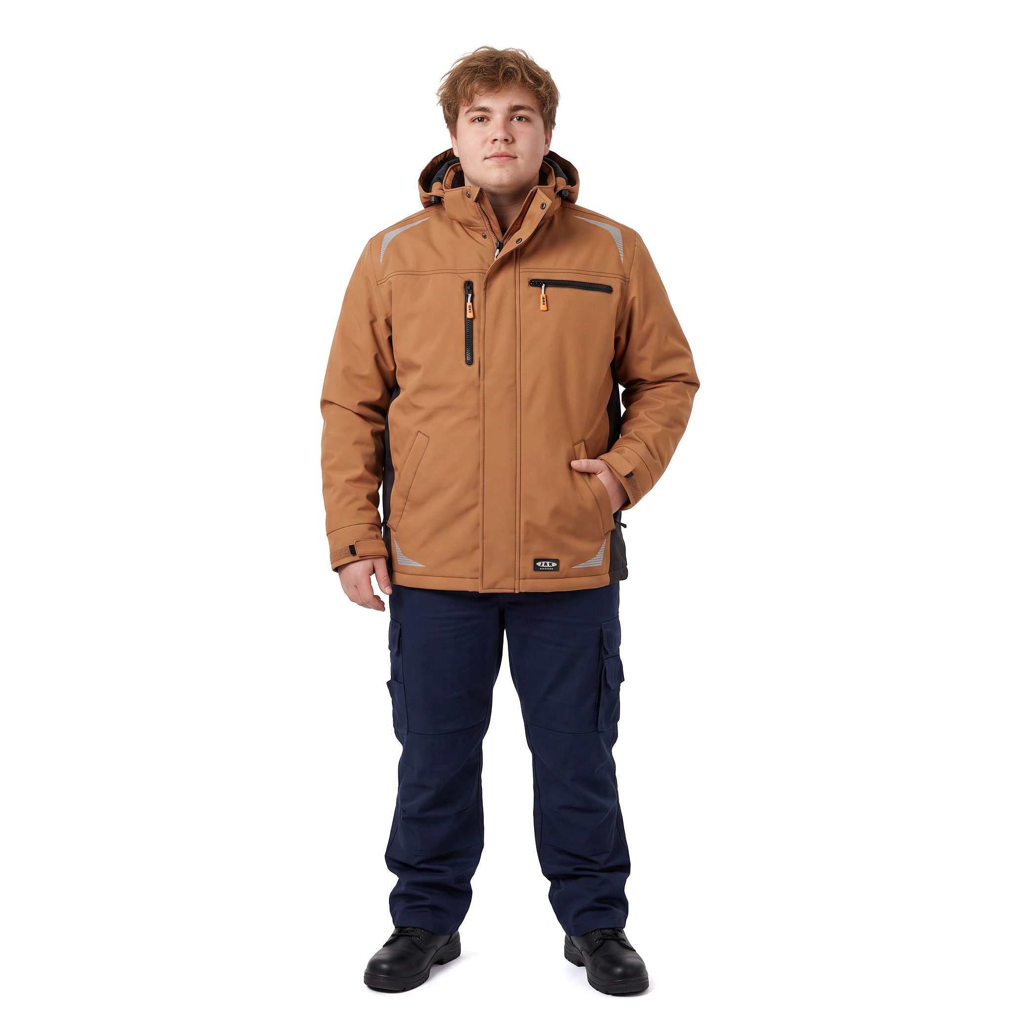J.A.K. winther softshell jacket 1628, Camel/black, large image number 2