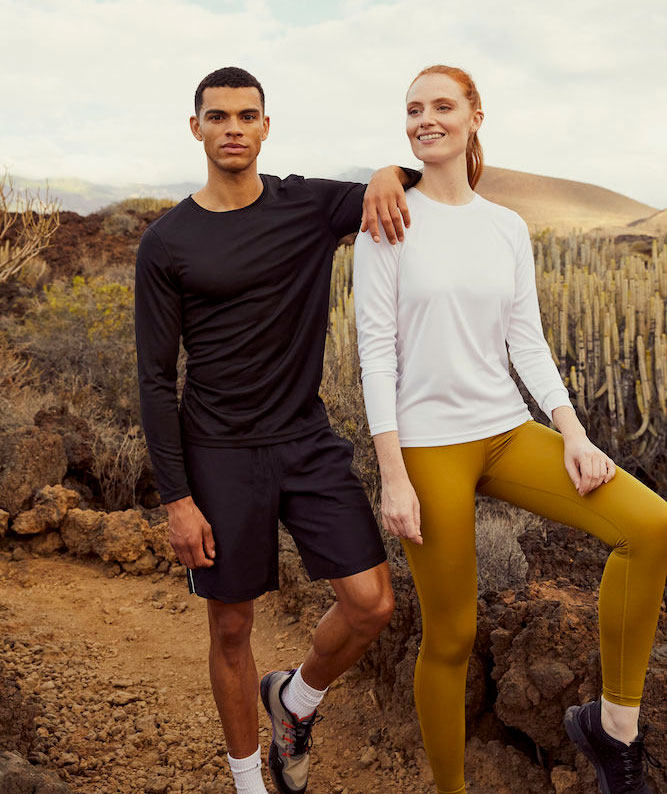 Clique Basic Active l&aring;ng&auml;rmad T-shirt dam, Vit, large image number 3