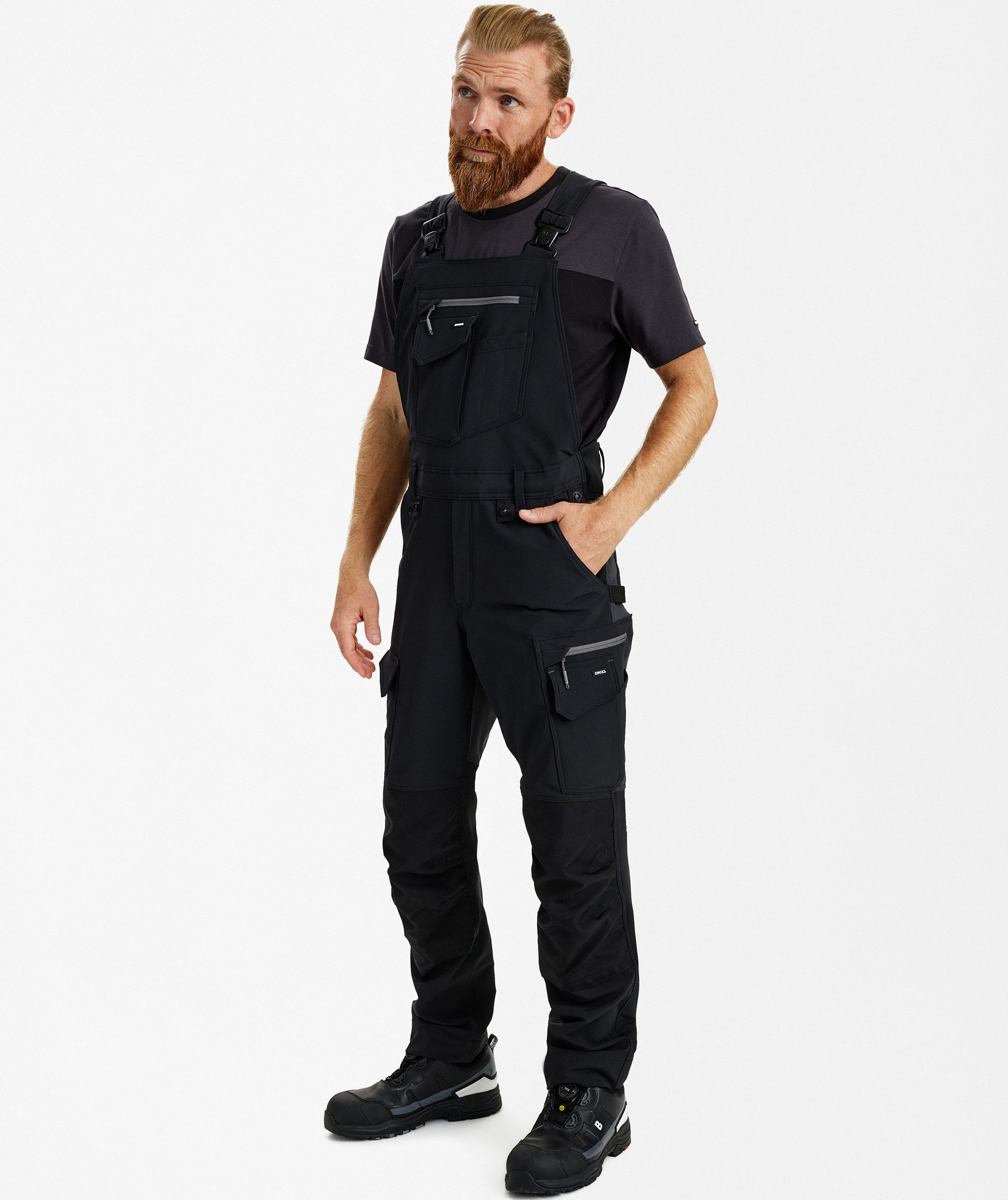 Engel Entire h&auml;ngselbyxa full stretch, Black/Anthracite Grey, large image number 2