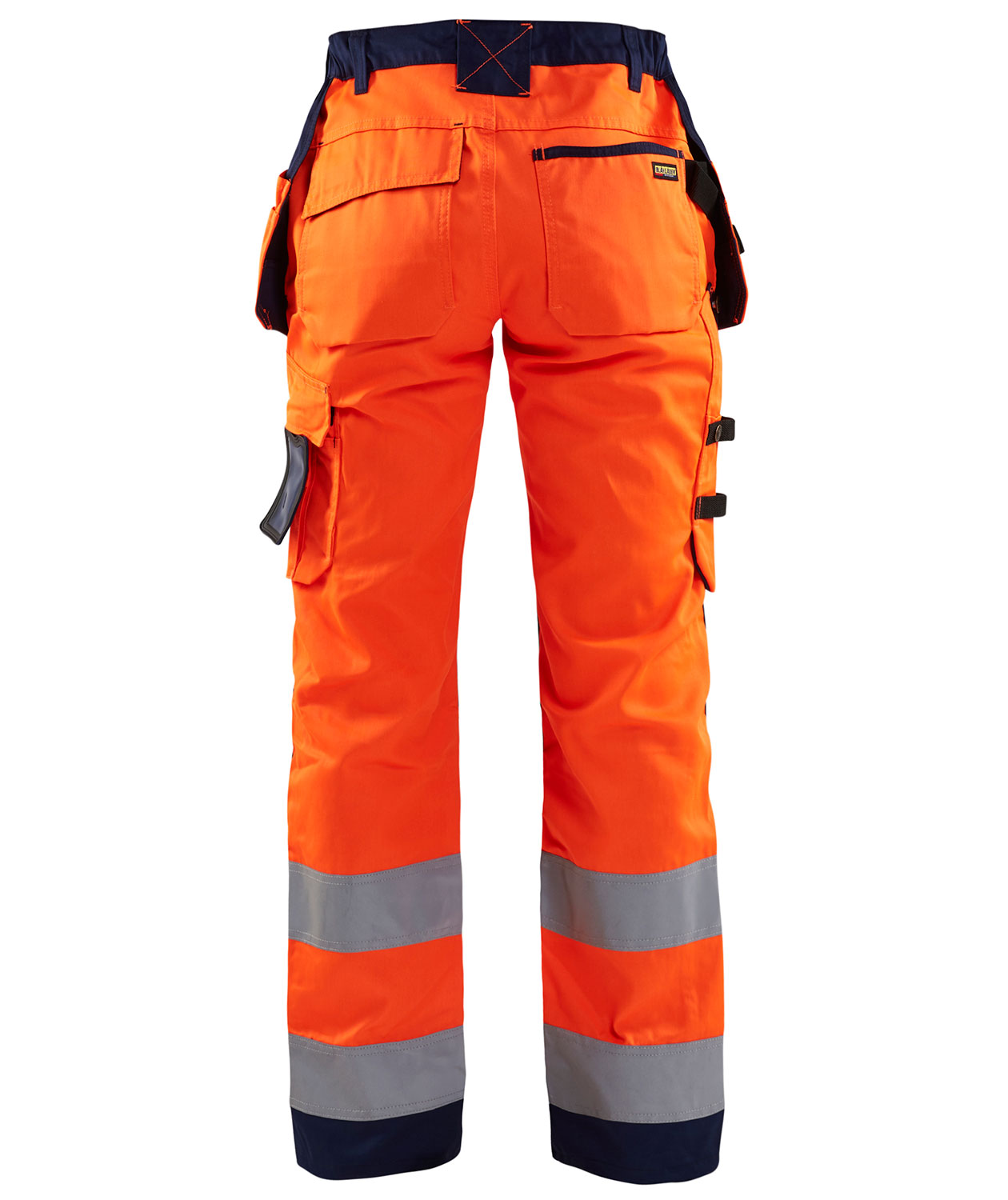 Bl&aring;kl&auml;der hantverksbyxa dam, Varsel Orange/Marinbl&aring;