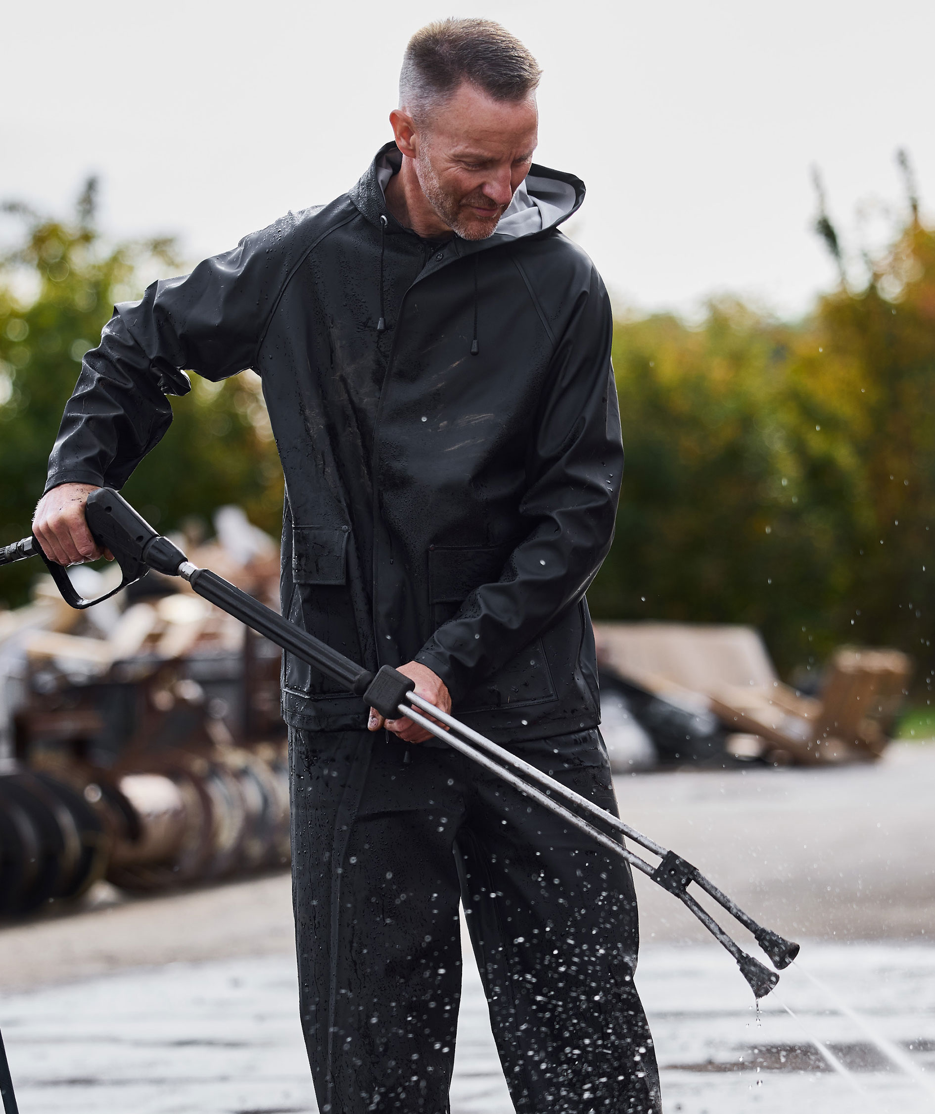 ELKA Elements Outdoor PU/PVC regnjacka, Svart