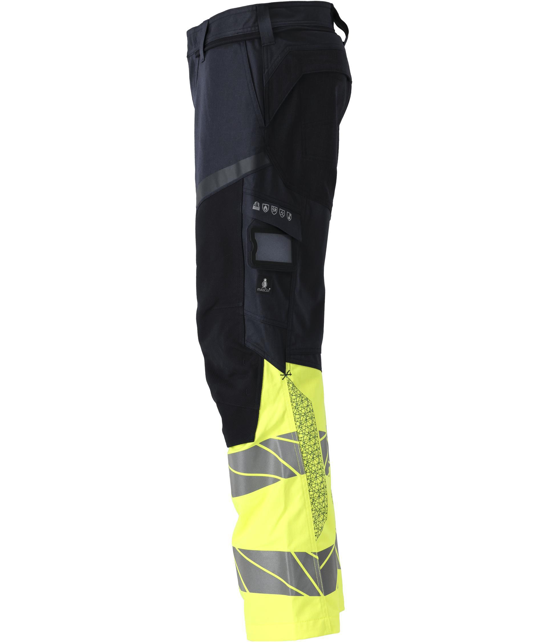 Mascot Accelerate Multisafe arbeidsbukse, M&oslash;rk Marine/Hi-Vis Gul, large image number 3