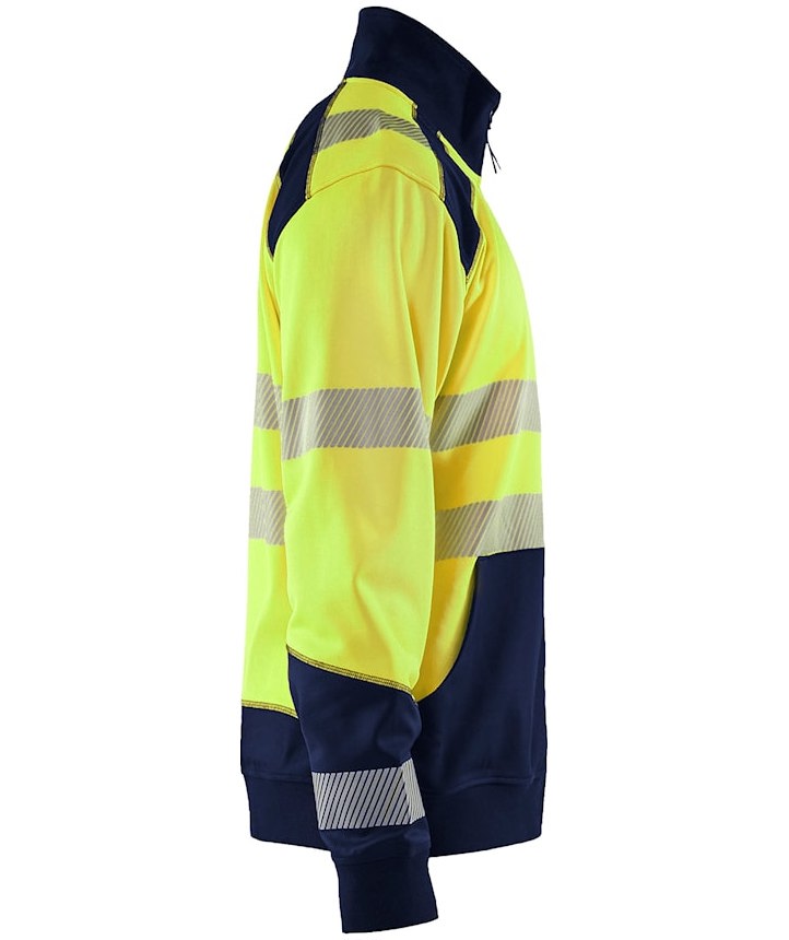 Bl&aring;kl&auml;der half zip sweatshirt, Hi-Vis yellow/marine, large image number 2
