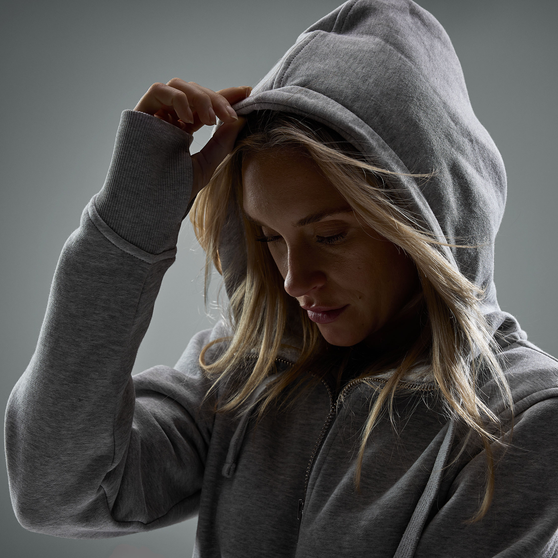 Snickers kraftiga hoodie med dragkedja 2047, Ljusgr&aring; fl&auml;ckig, large image number 3