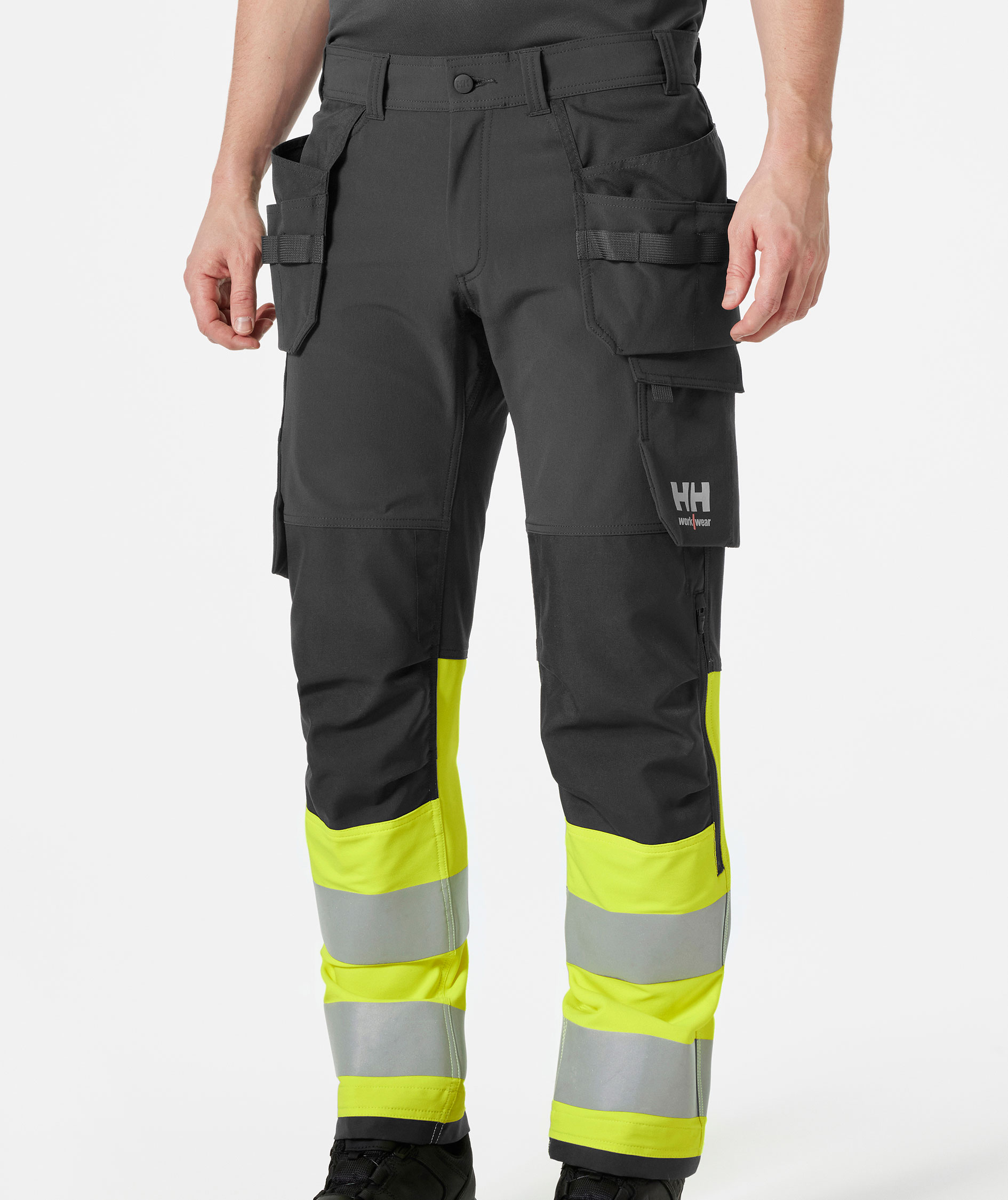 Helly Hansen Alna 4X h&aring;ndverksbukse full stretch, Hi-vis Gul/Ebony