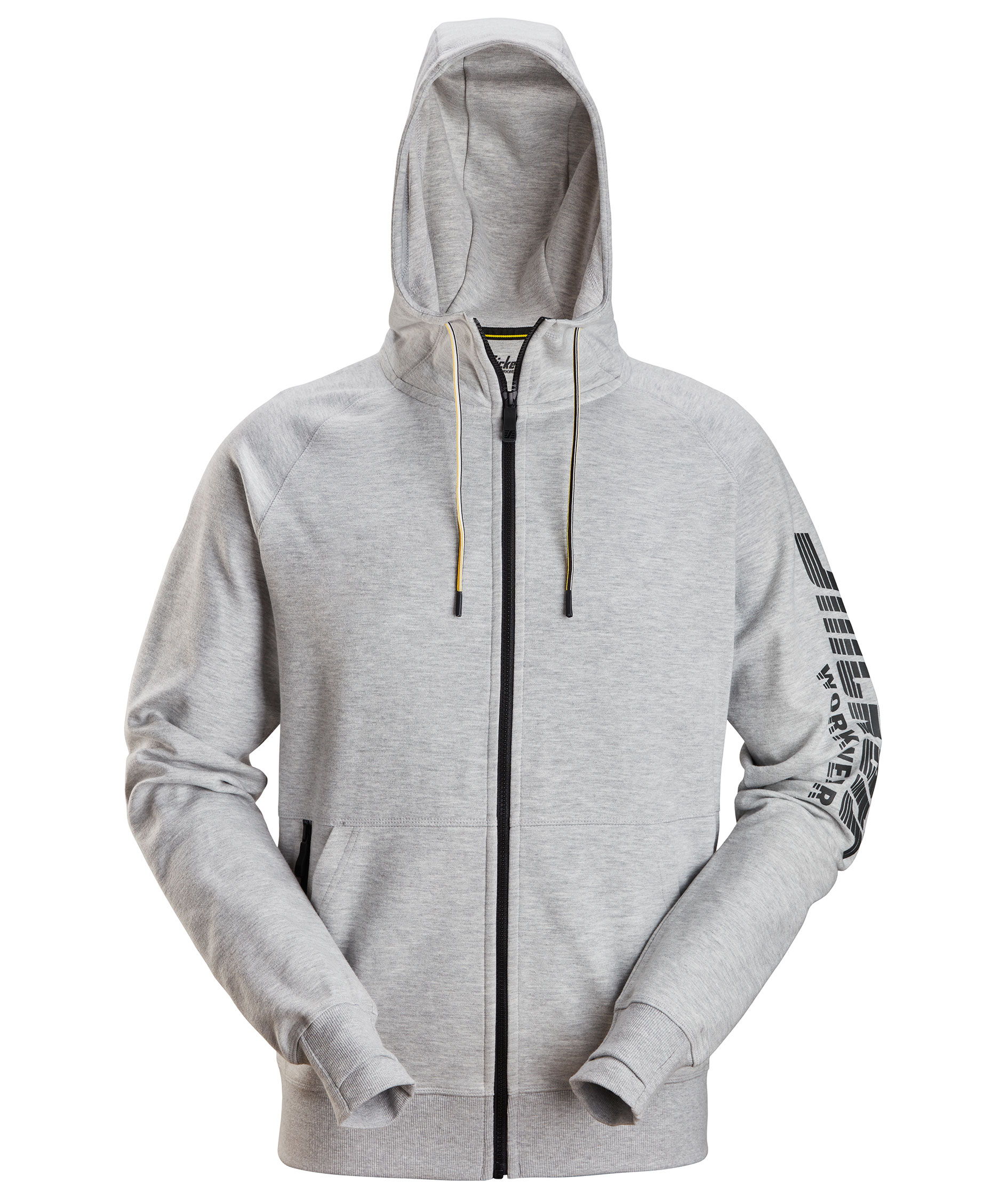 Snickers logo hettegenser med glidel&aring;s 2895, Lys gr&aring; flekkete, Lys gr&aring; flekkete, swatch