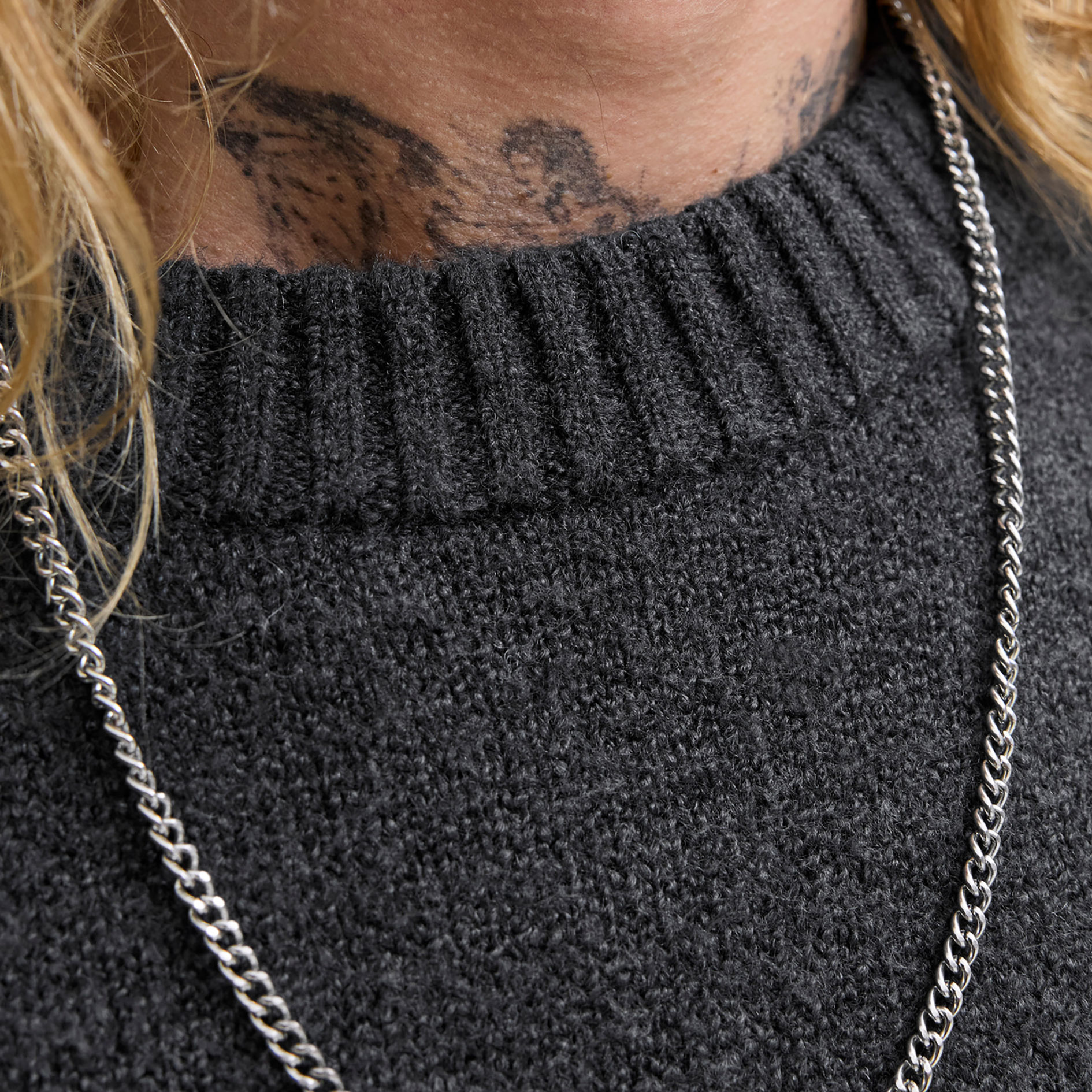 Jack & Jones JJESOHO OLLIE stickad tr&ouml;ja med ull, Asphalt, large image number 3