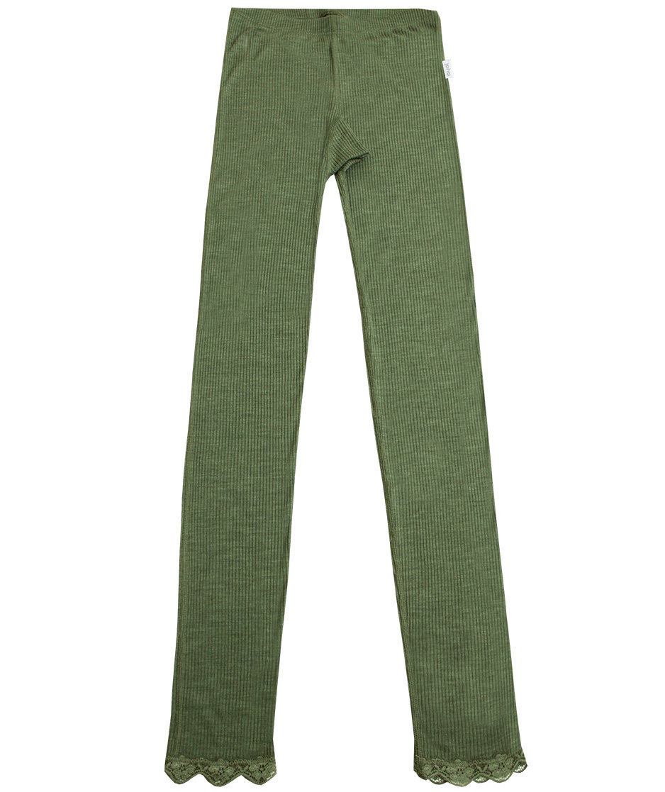 Joha&nbsp;Kate&nbsp;leggings dame ull/silke, Olivengr&oslash;nn