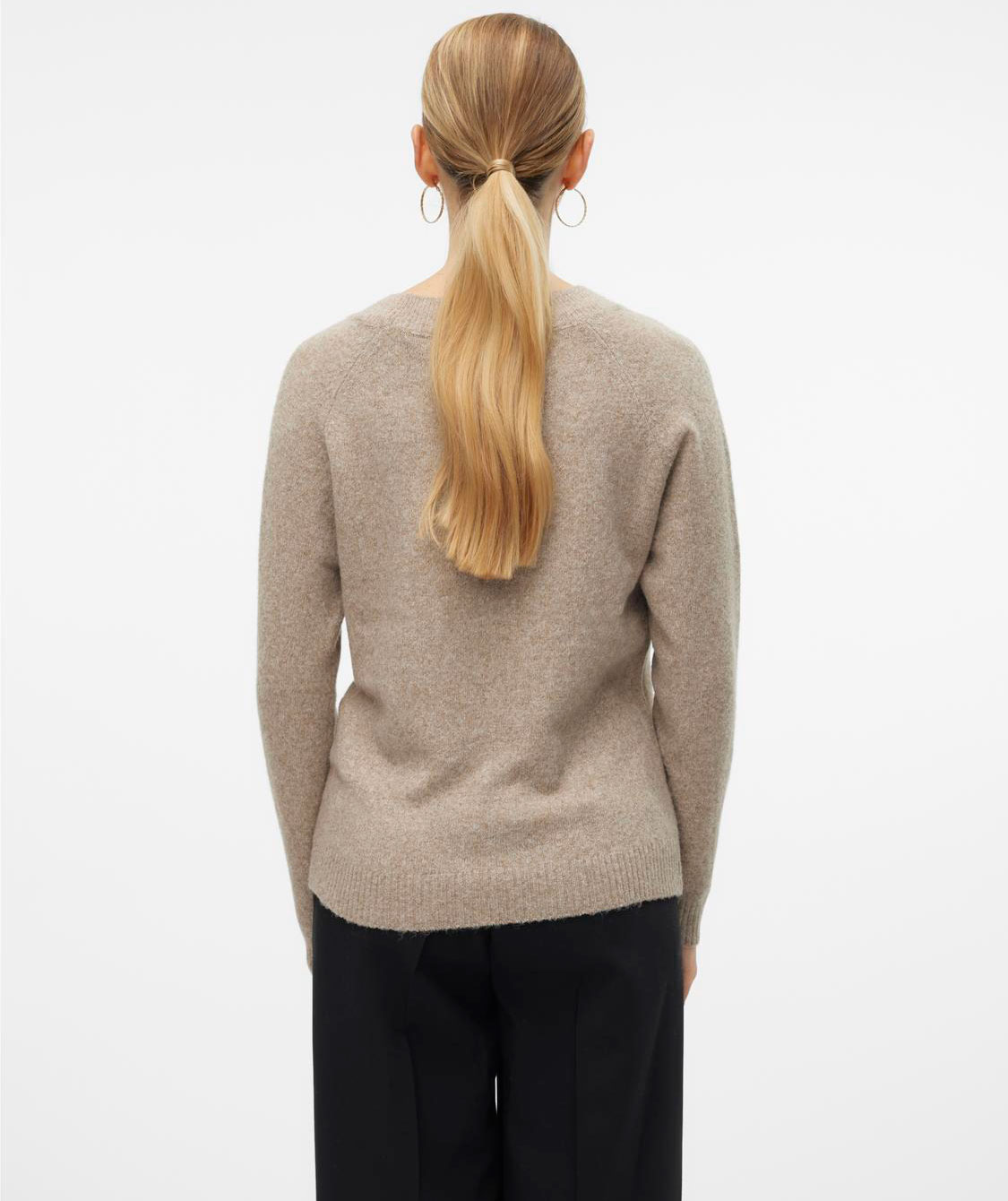 Vero Moda VMDOFFY dame strikket genser, Sepia Tint, large image number 2