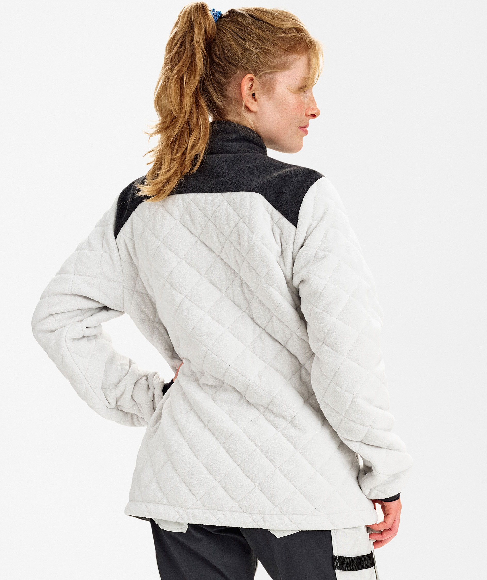 Engel Entire vadderad fleecejacka dam, Bone White/Anthracite Grey, large image number 4