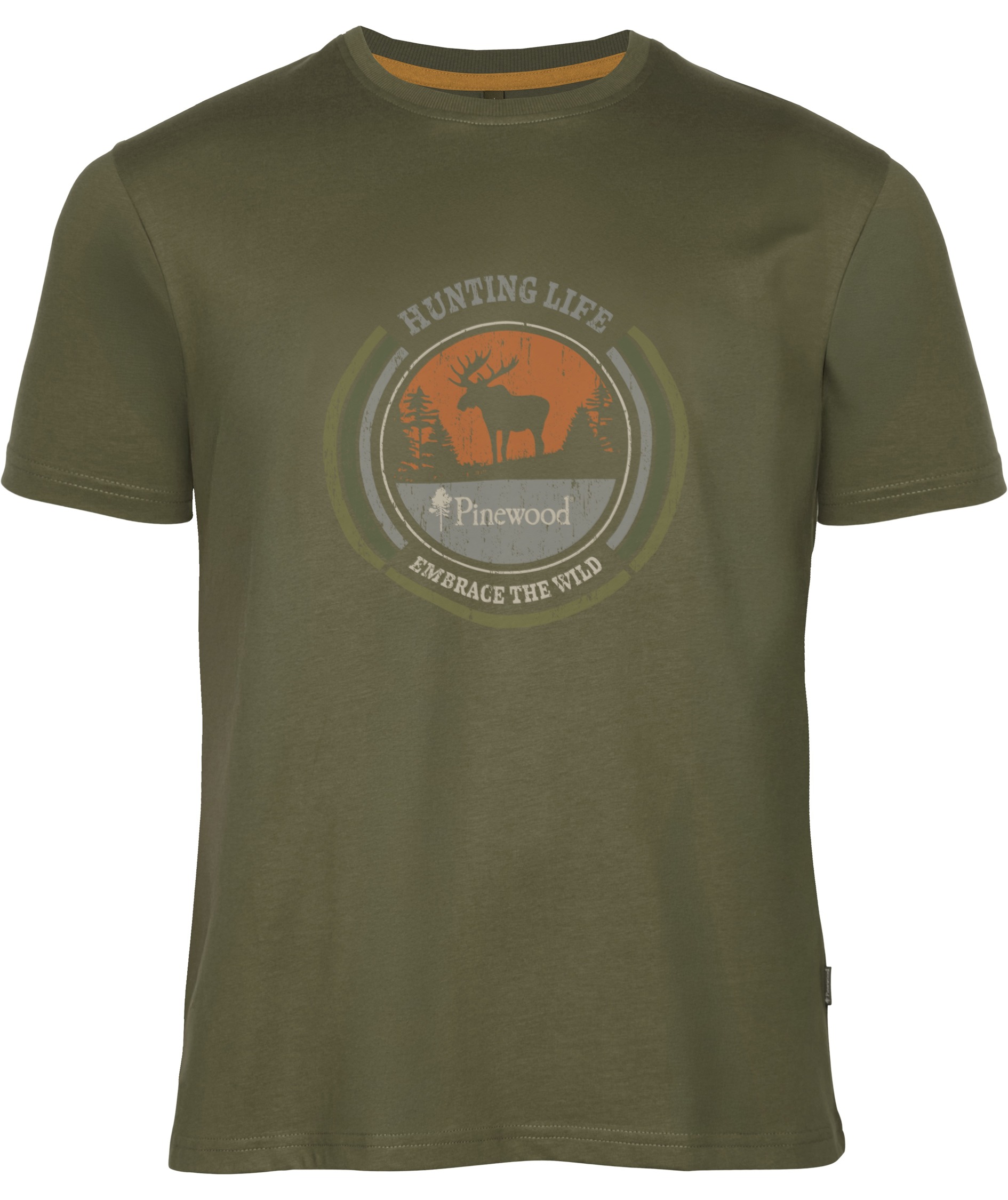Pinewood Moose T-shirt, Hunting Olive, Hunting Olive, swatch