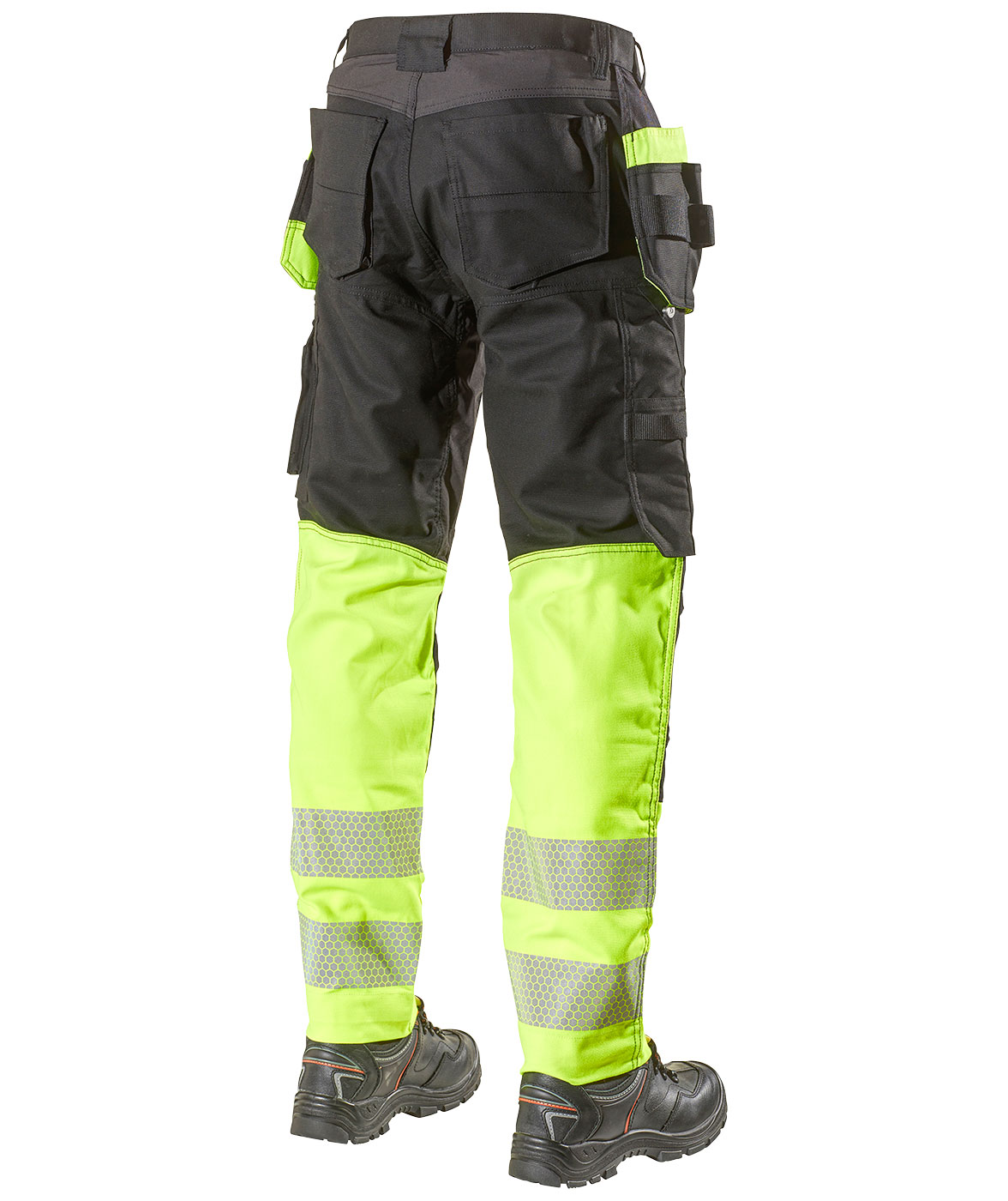 L.Brador hantverksbyxa 1074PB, Svart/Varselgul