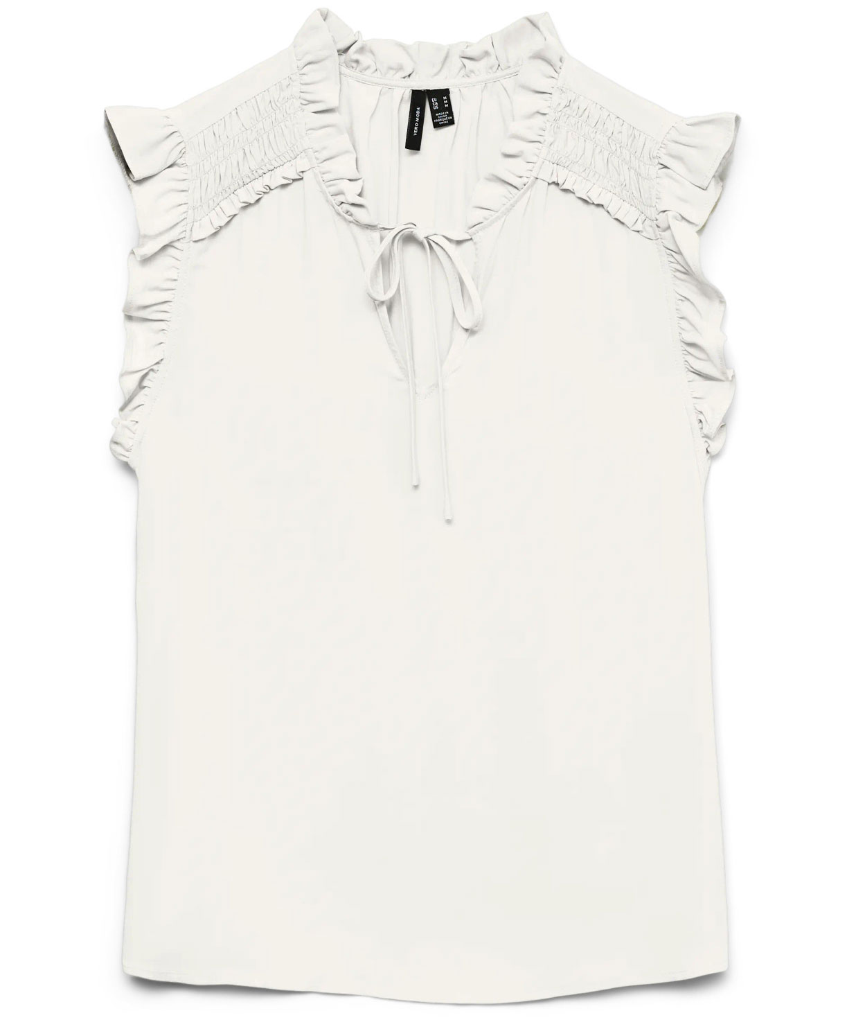 Vero Moda VMALBA FRILL women's blouse, Snow White, Snow White, swatch
